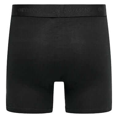 Only & Sons Onsfitz 3 Pack Solid Cotton Stretch Boxer - All Black