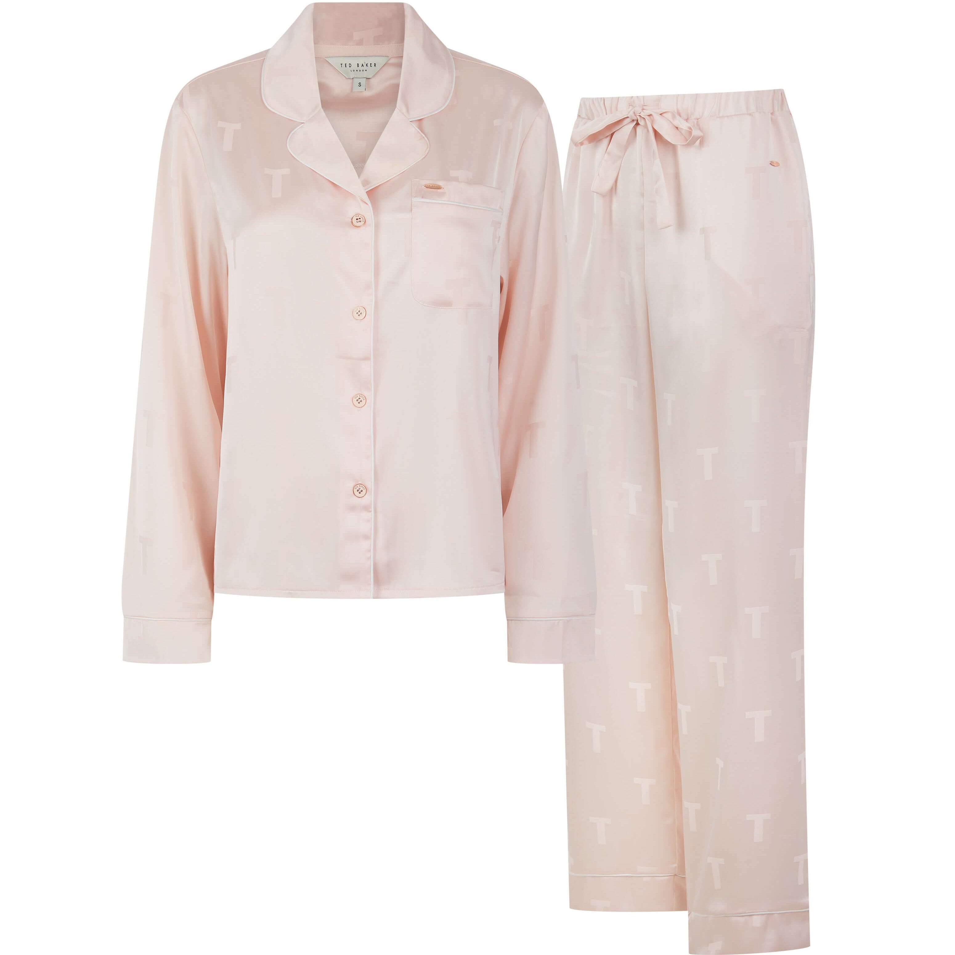 Ted Baker Peggy Satin Traditional Pyjama Set – Pink Dogwood