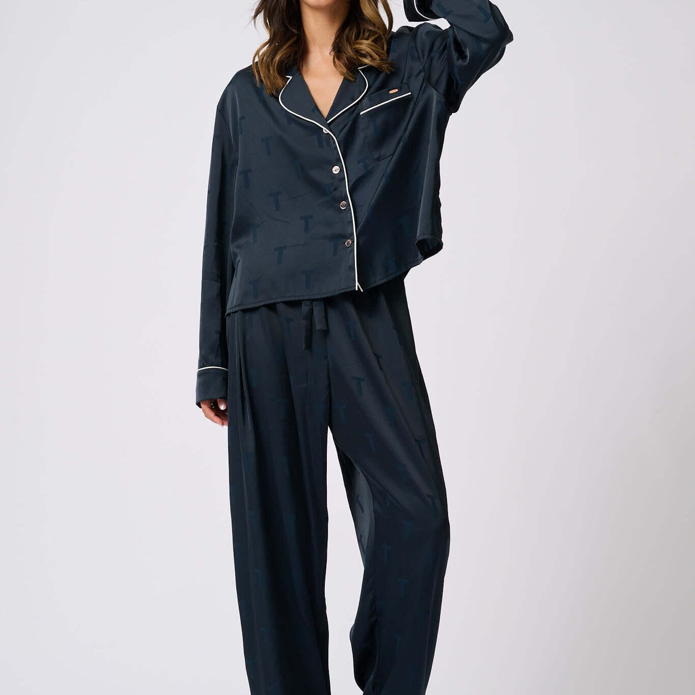 Ted Baker Peggy Satin Traditional Women’s Pyjama Set – After Midnight