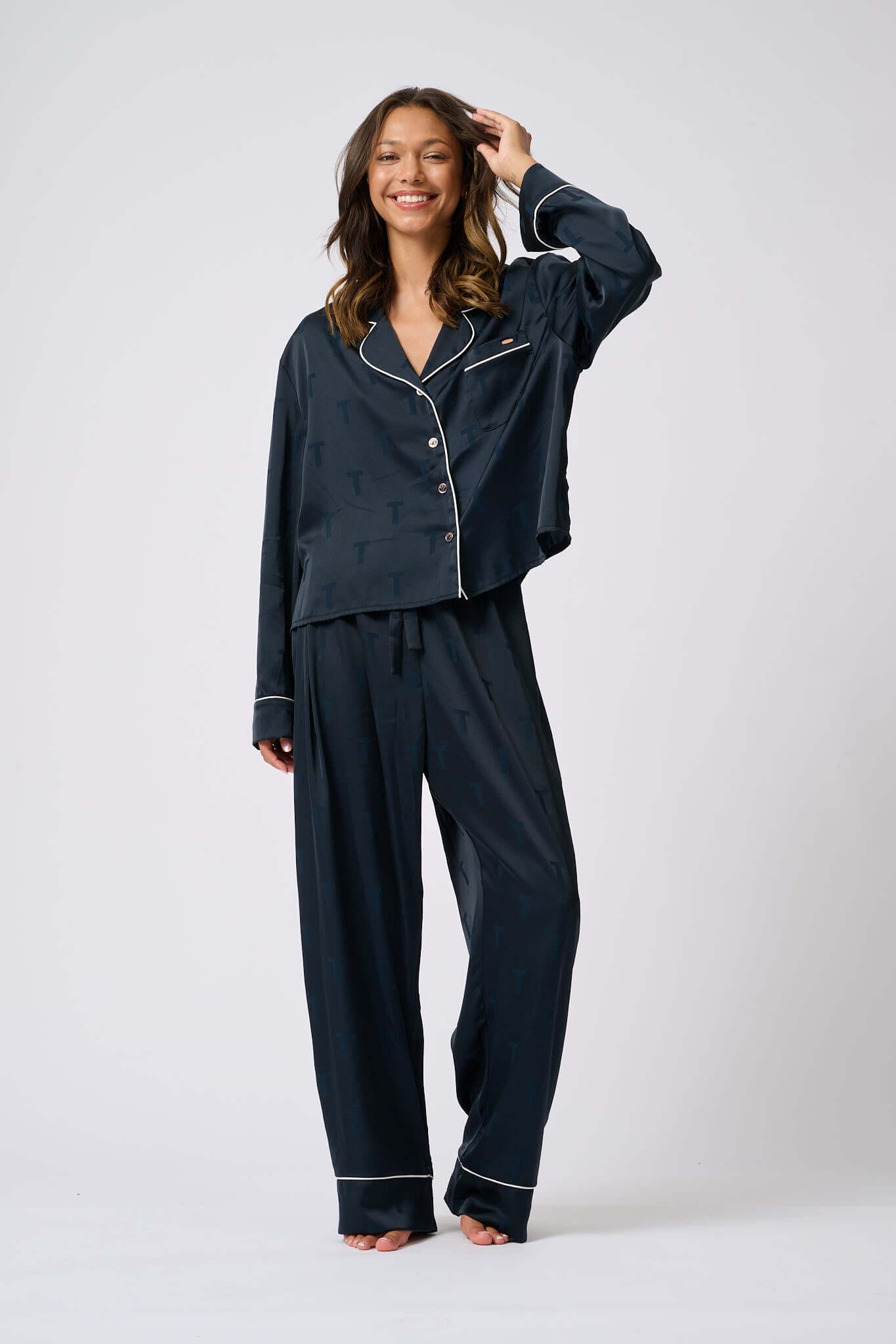 Ted Baker Peggy Satin Traditional Women’s Pyjama Set – After Midnight