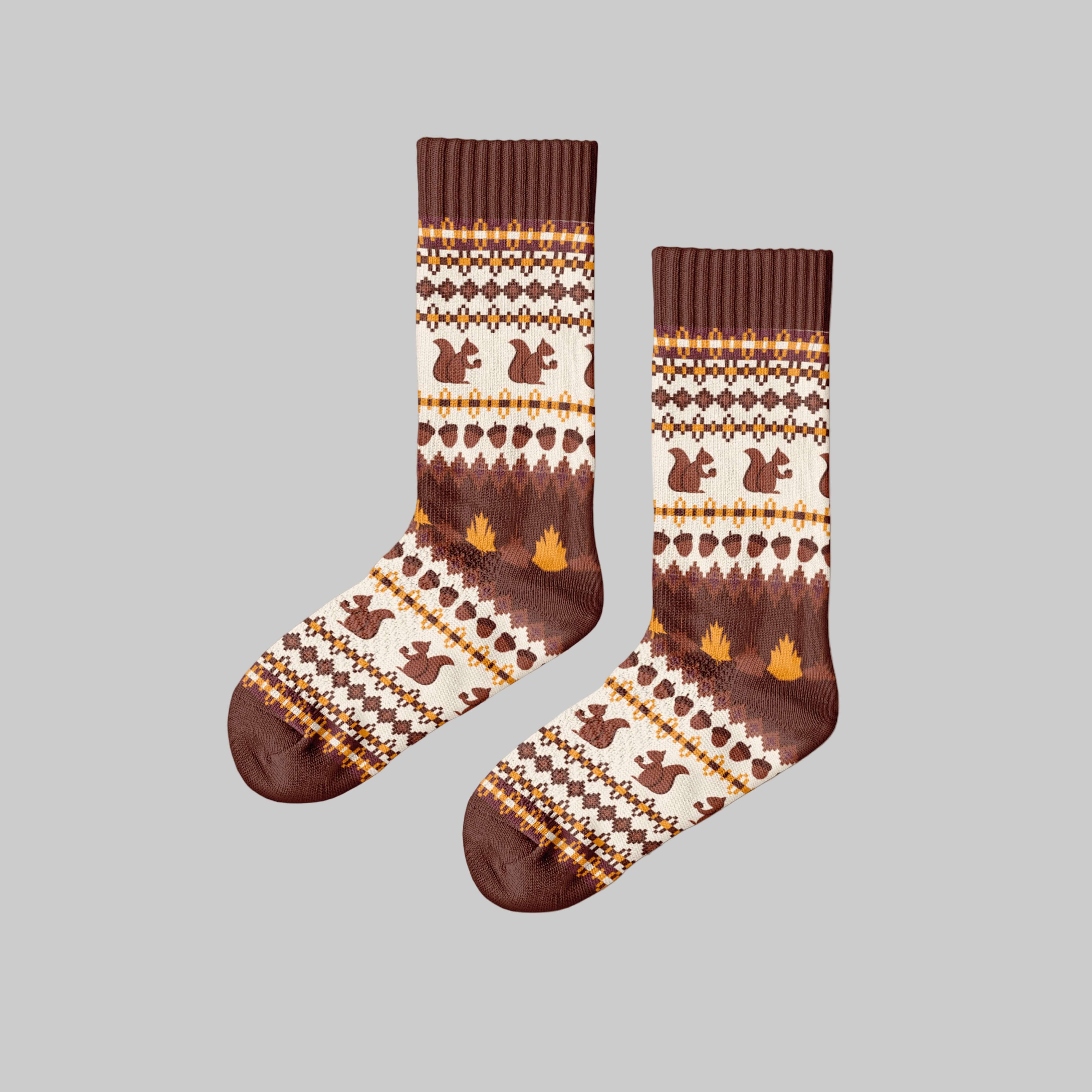 Polar Star EKORN – Squirrel Autumn Crew Nordic Socks