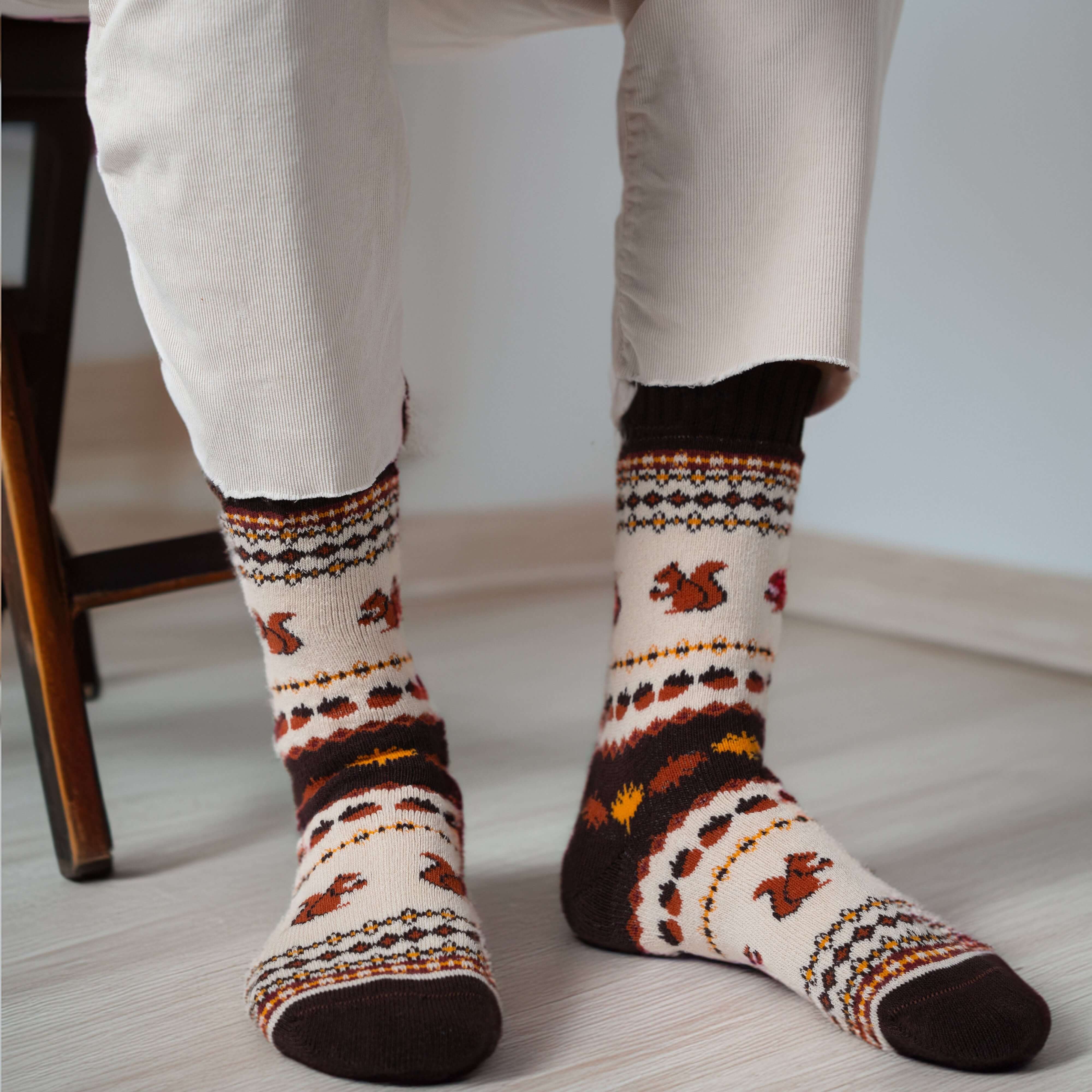 Polar Star EKORN – Squirrel Autumn Crew Nordic Socks