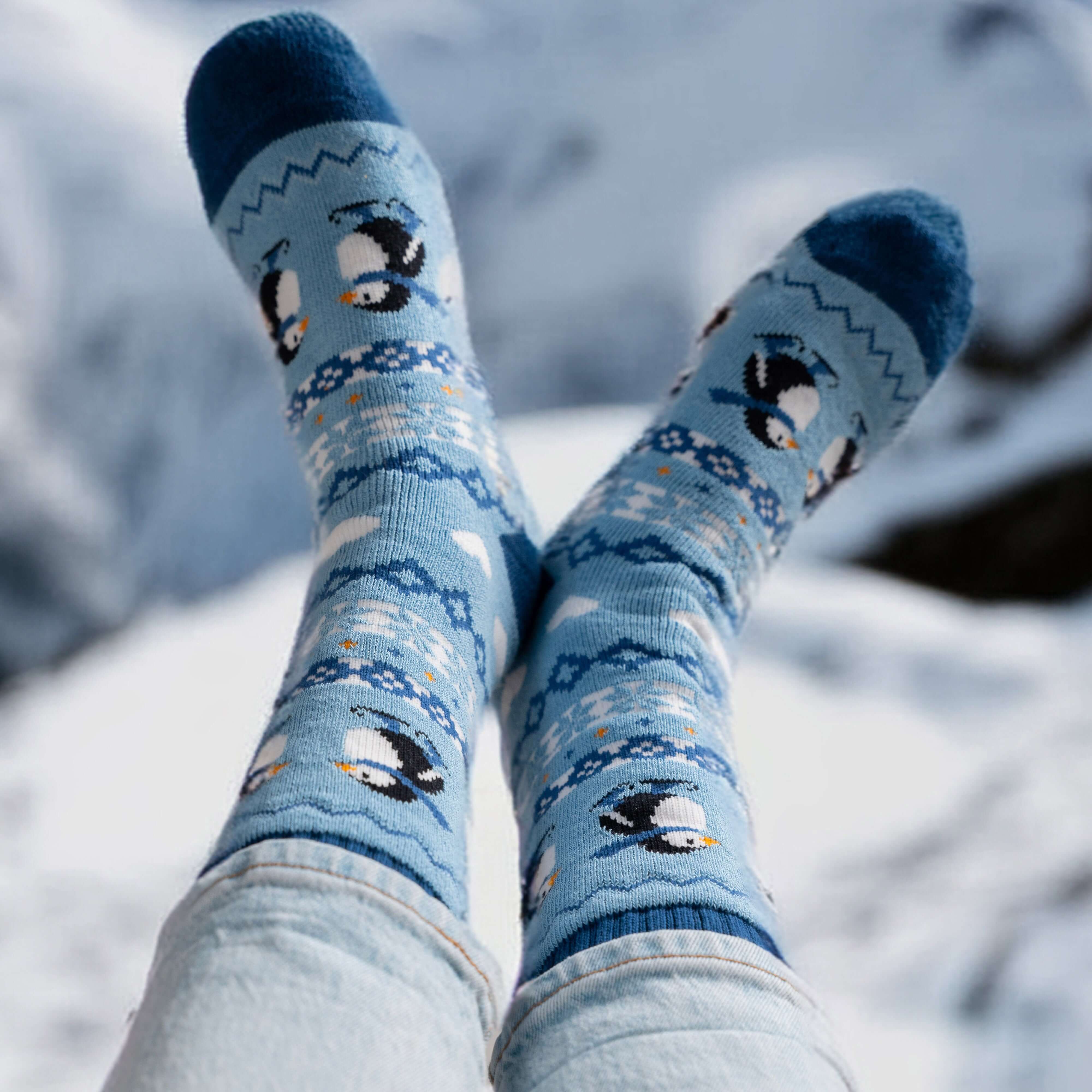 Polar Star Isflak Nordic Warm Crew Socks – Enchanted Winter Scene