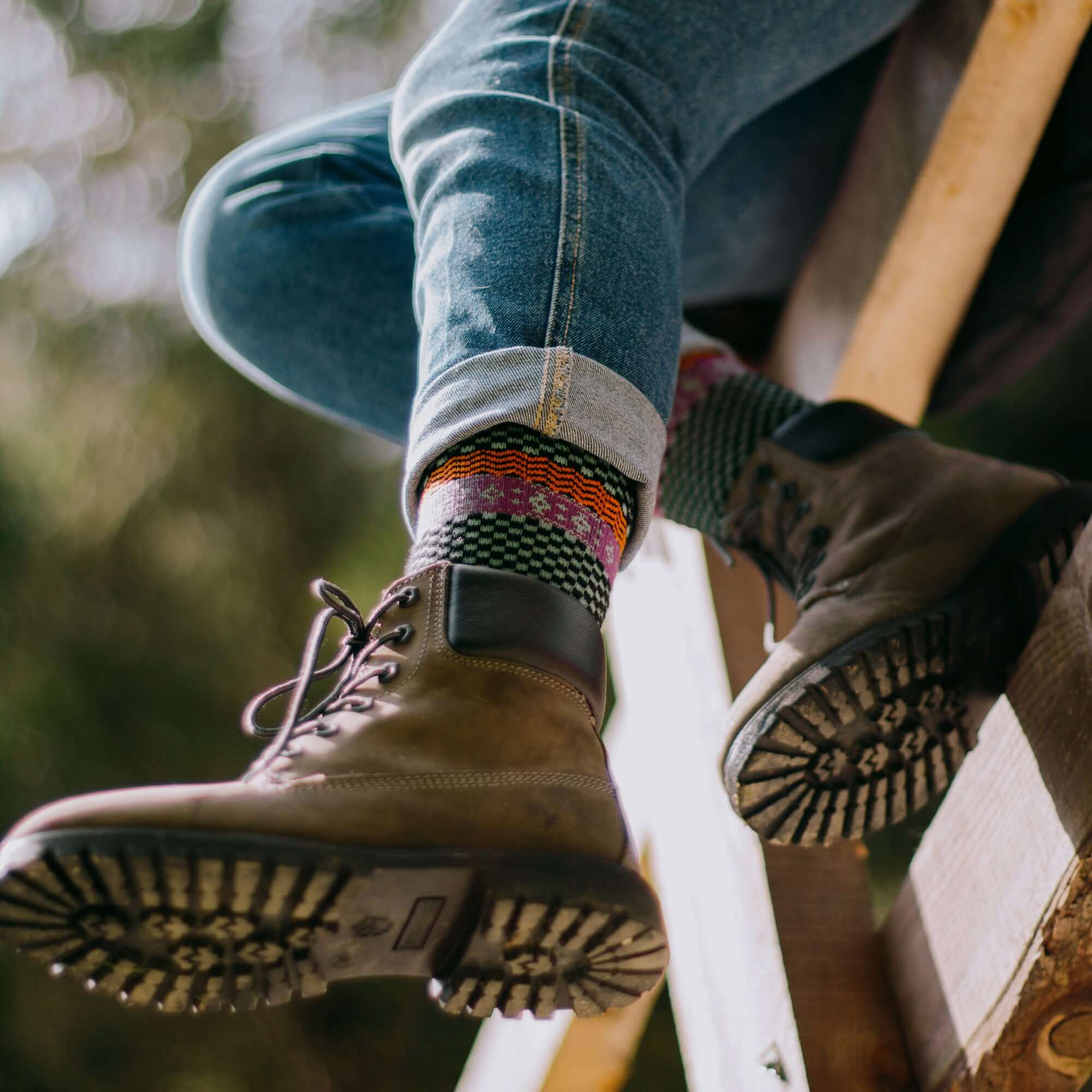 Polar Star Tore Nordic Warm Crew Socks – Classic Checkerboard Style