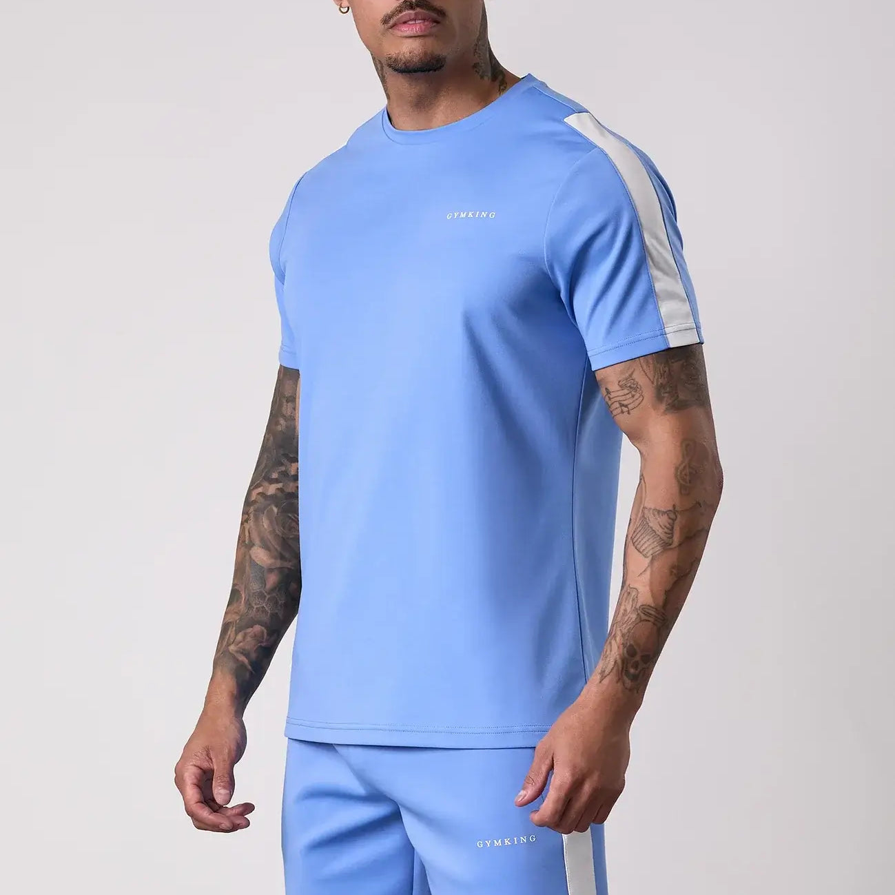 Gym King Core Plus Poly 2.0 Tee - Provence Blue/White T-shirt