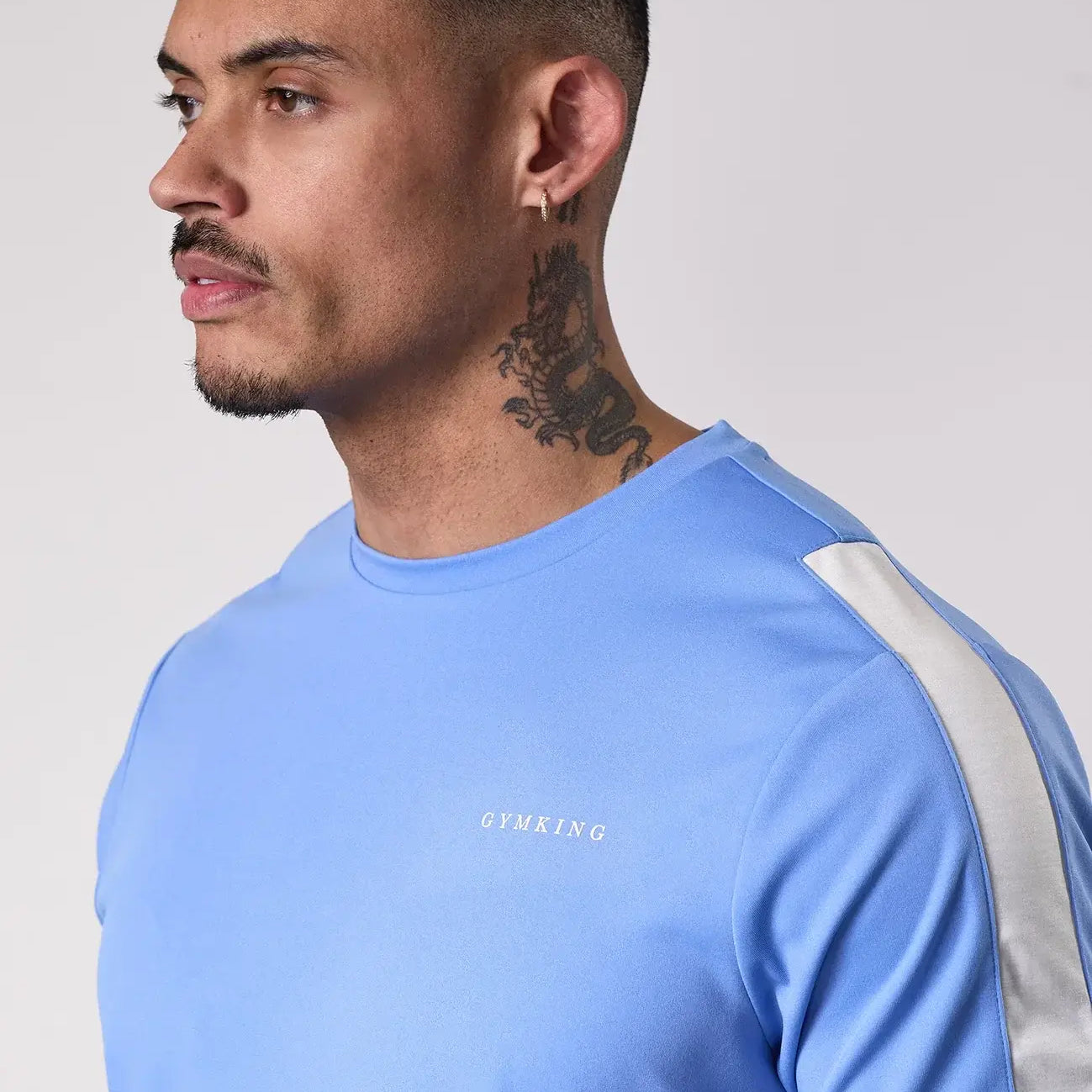 Gym King Core Plus Poly 2.0 Tee - Provence Blue/White T-shirt