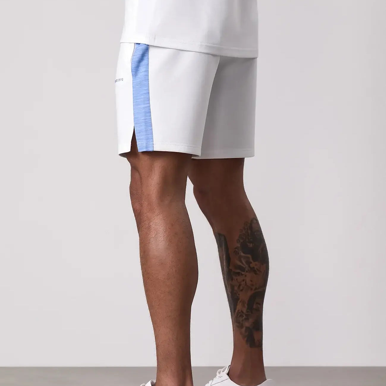 Gym King Core Plus Poly 2.0 Shorts - White/Provence Blue