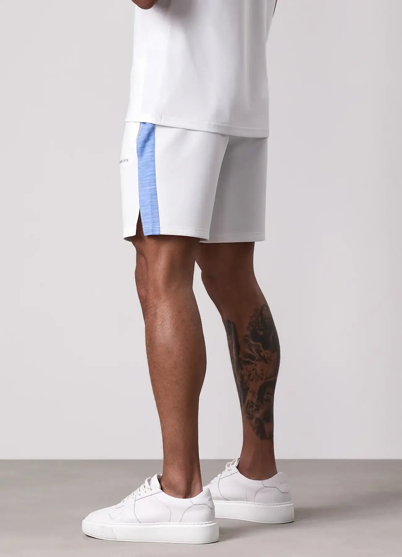 Gym King Core Plus Poly 2.0 Shorts - White/Provence Blue