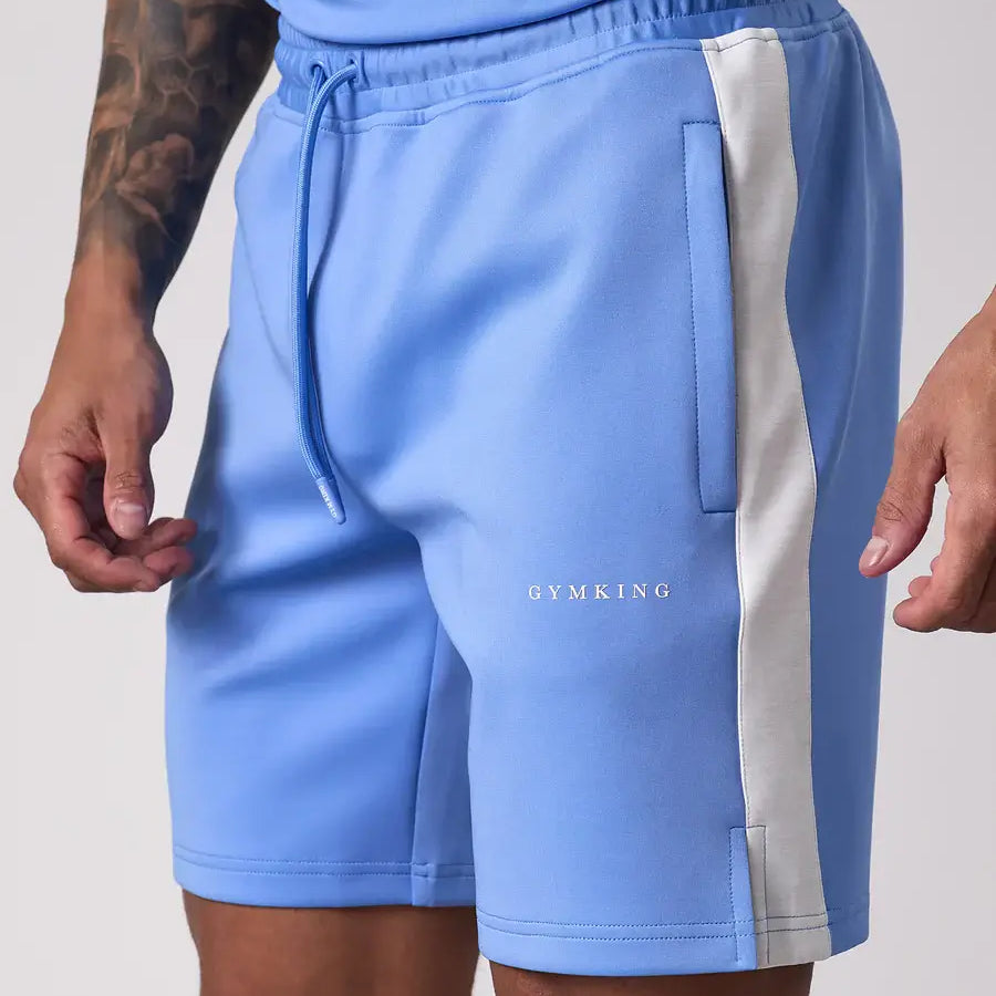 Gym King Core Plus Poly 2.0 Shorts - Provence Blue/White