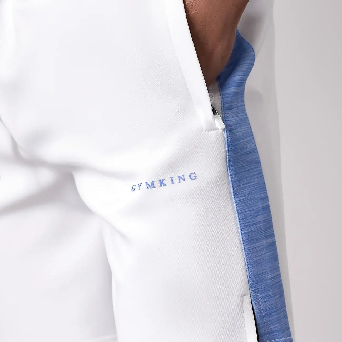 Gym King Core Plus Poly 2.0 Shorts - White/Provence Blue