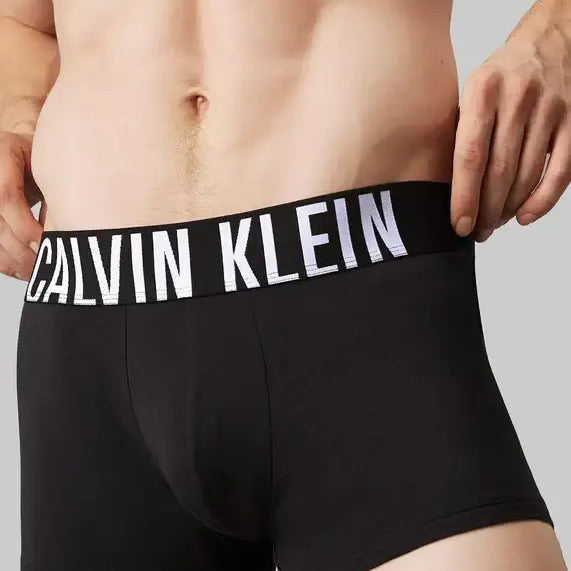 Calvin Klein Underwear 3 Pack Intense Power Cotton Trunks - Black - Coloured Logo