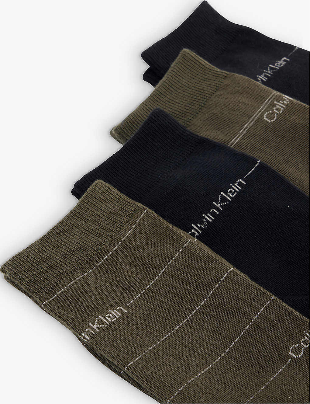 Calvin Klein 4 Pack Crew Socks Gift Box- Dark Olive Combo