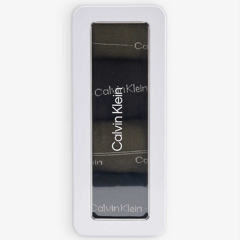 Calvin Klein 4 Pack Crew Socks Gift Box- Dark Olive Combo