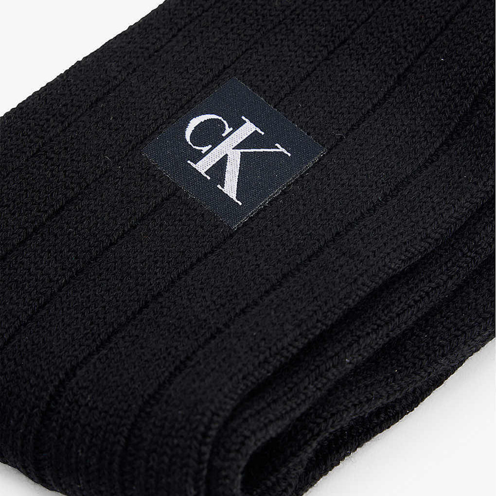 Calvin Klein Wool-Blend Knitted Crew Socks - Black | Designer Winter Classic