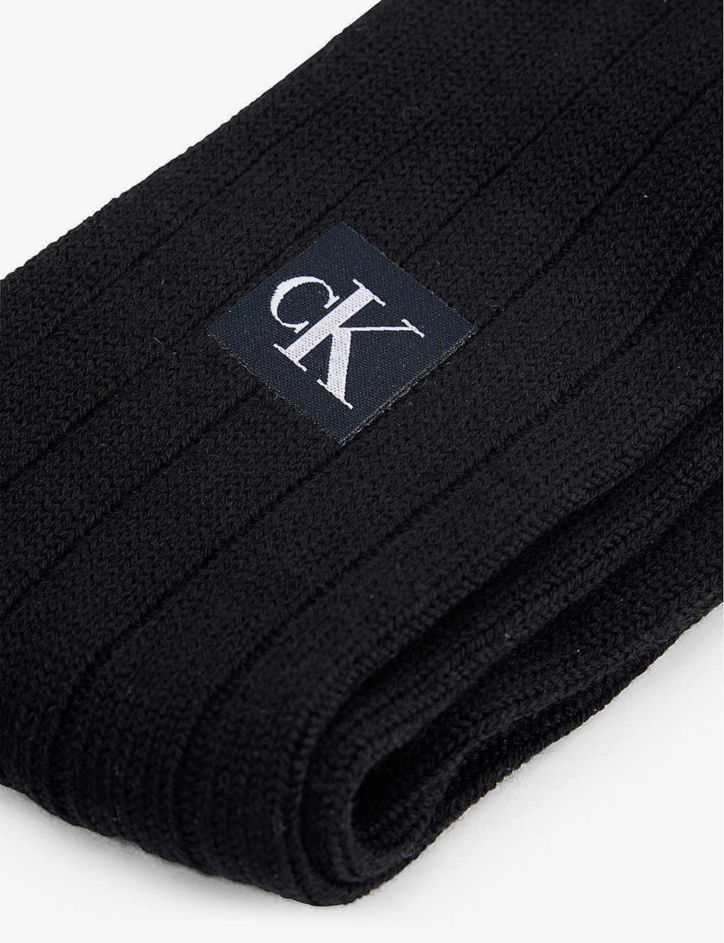Calvin Klein Wool-Blend Knitted Crew Socks - Black | Designer Winter Classic