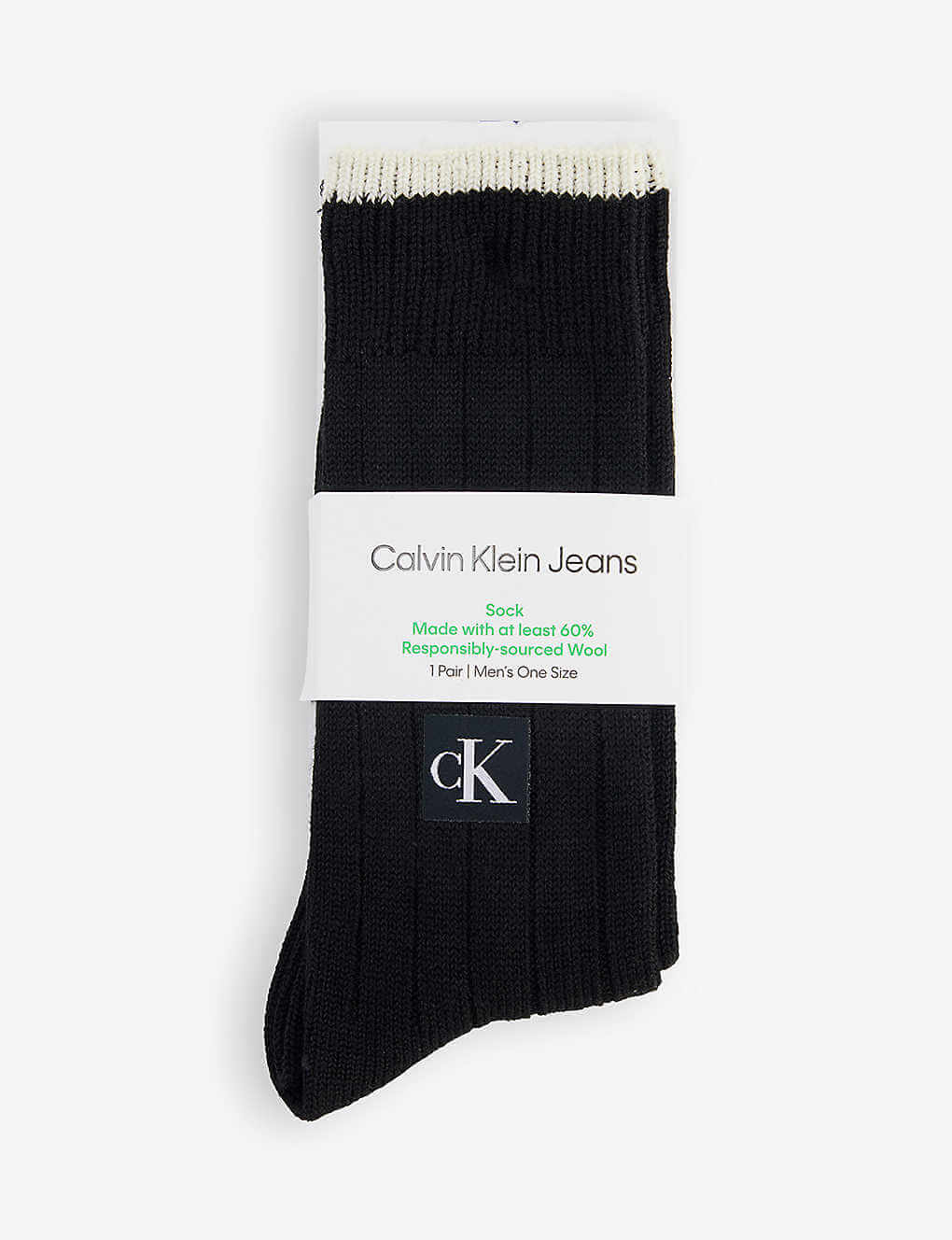 Calvin Klein Wool-Blend Knitted Crew Socks - Black | Designer Winter Classic
