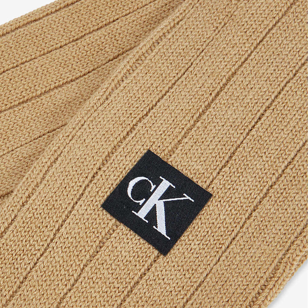 Calvin Klein Woolen Knitted Crew Socks - Camel