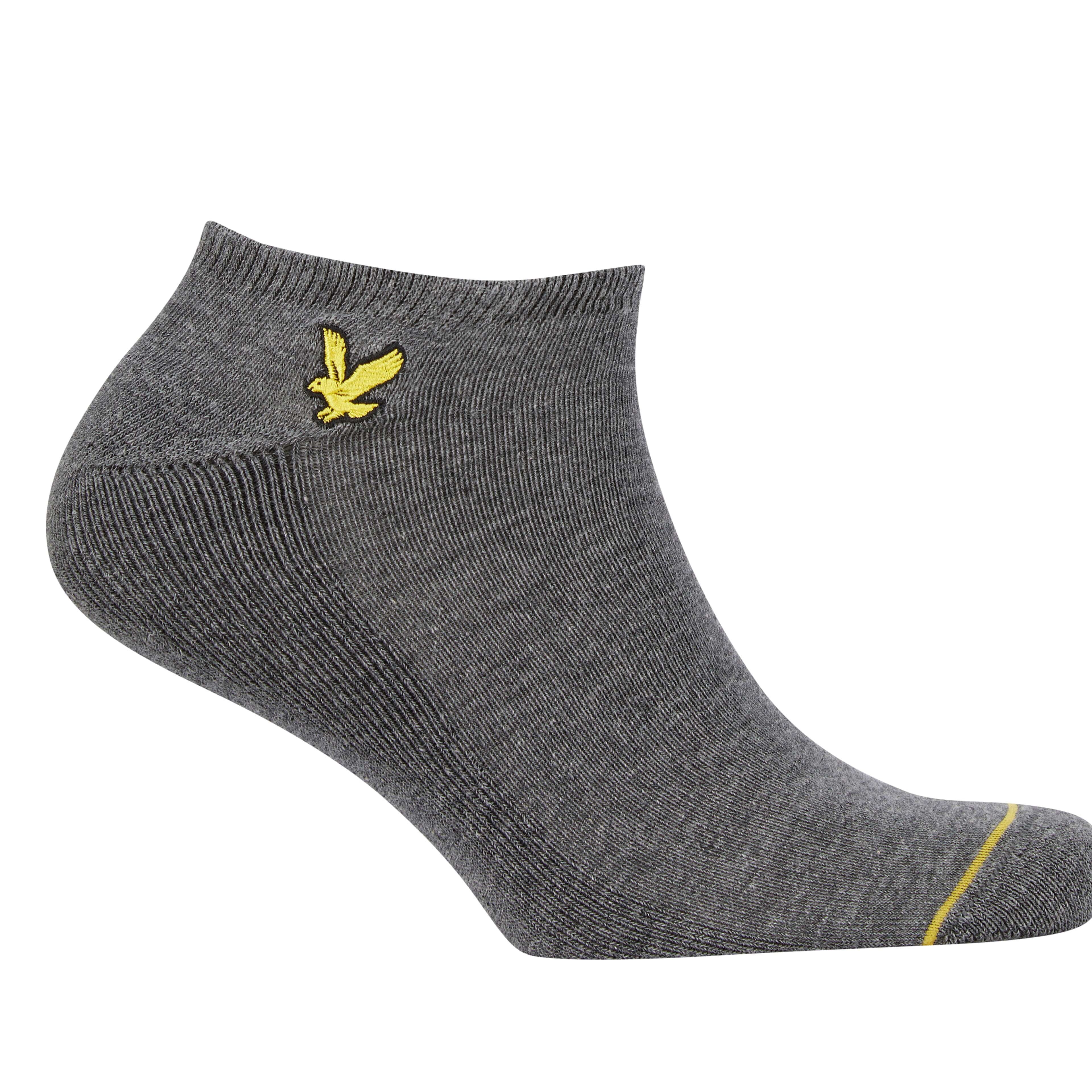 Lyle & Scott 5 Pack Ankle Socks - Black, Grey, White, Grey Marl