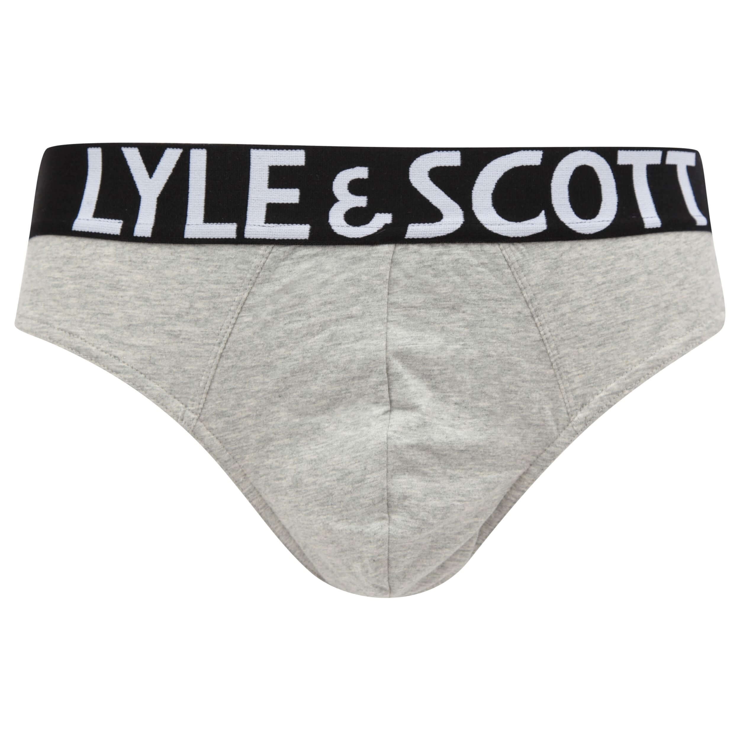 Lyle & Scott 3 Pack Ryder Men's Briefs - Black / Bright White / Grey Marl