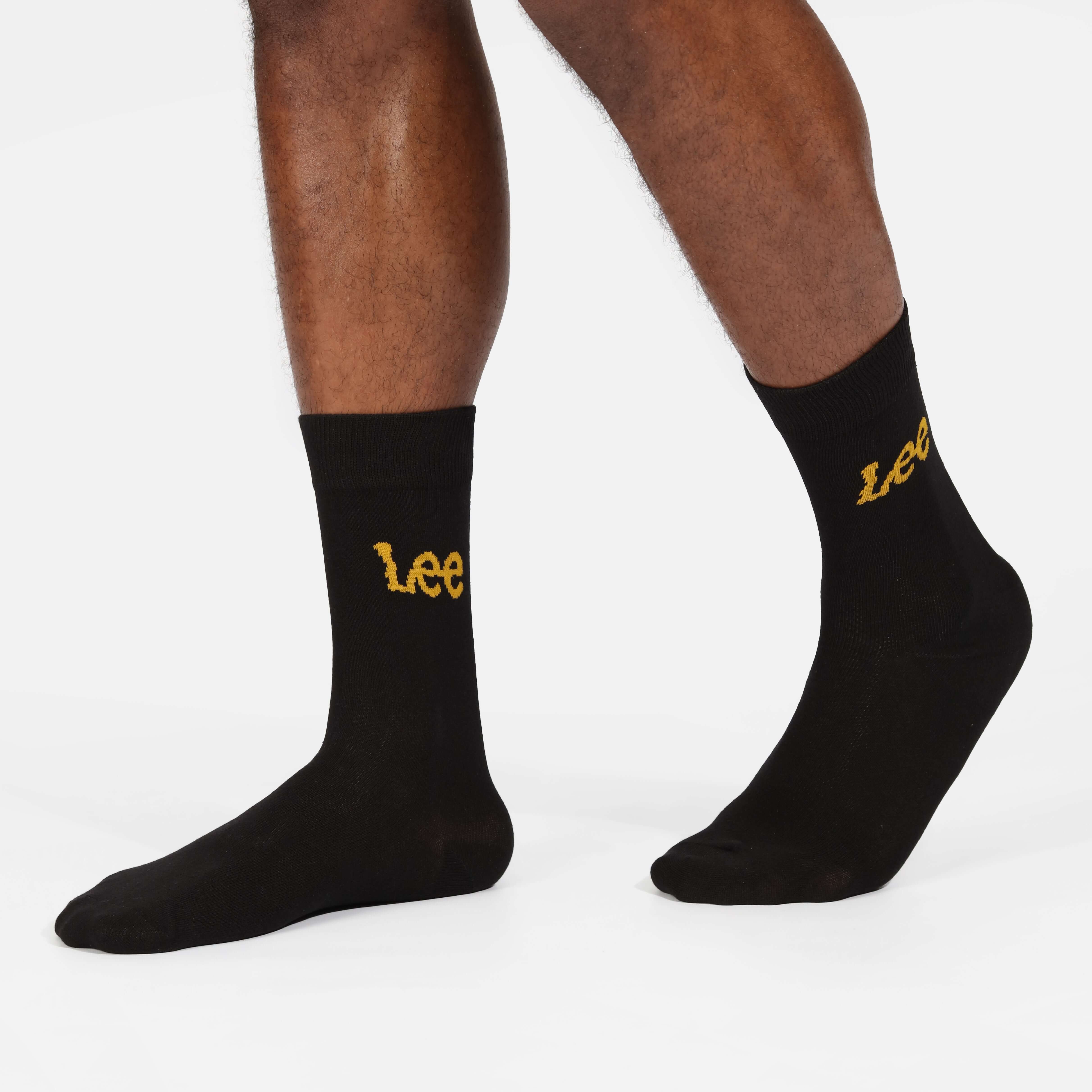 Lee 5 Pack Crew Socks - Black