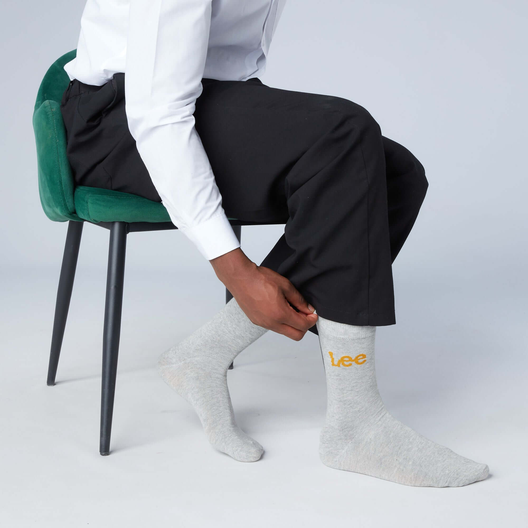 Lee 5 Pack Crew Socks - Blacks/Grey Marl/Navy/Charcoal Marl