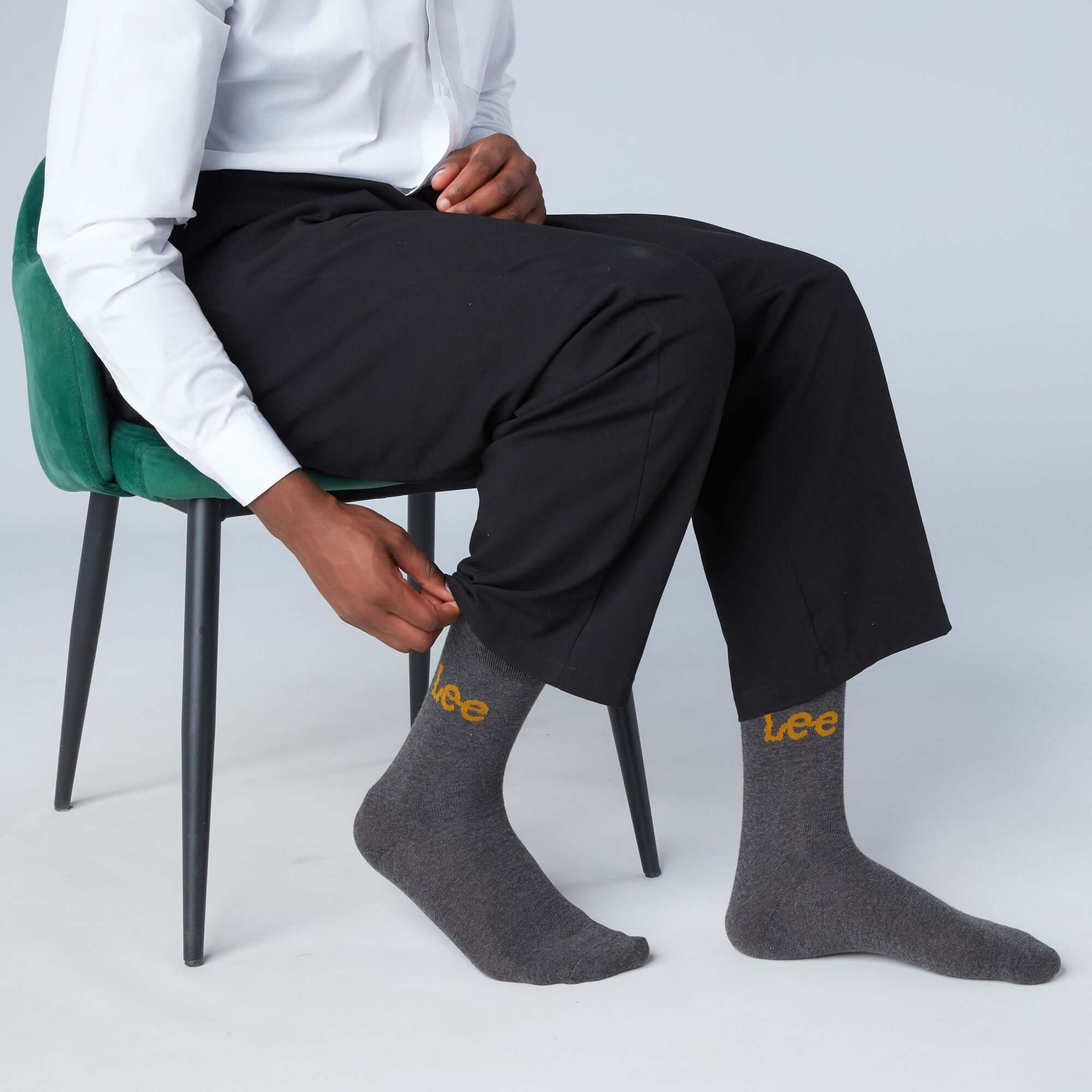 Lee 5 Pack Crew Socks - Blacks/Grey Marl/Navy/Charcoal Marl