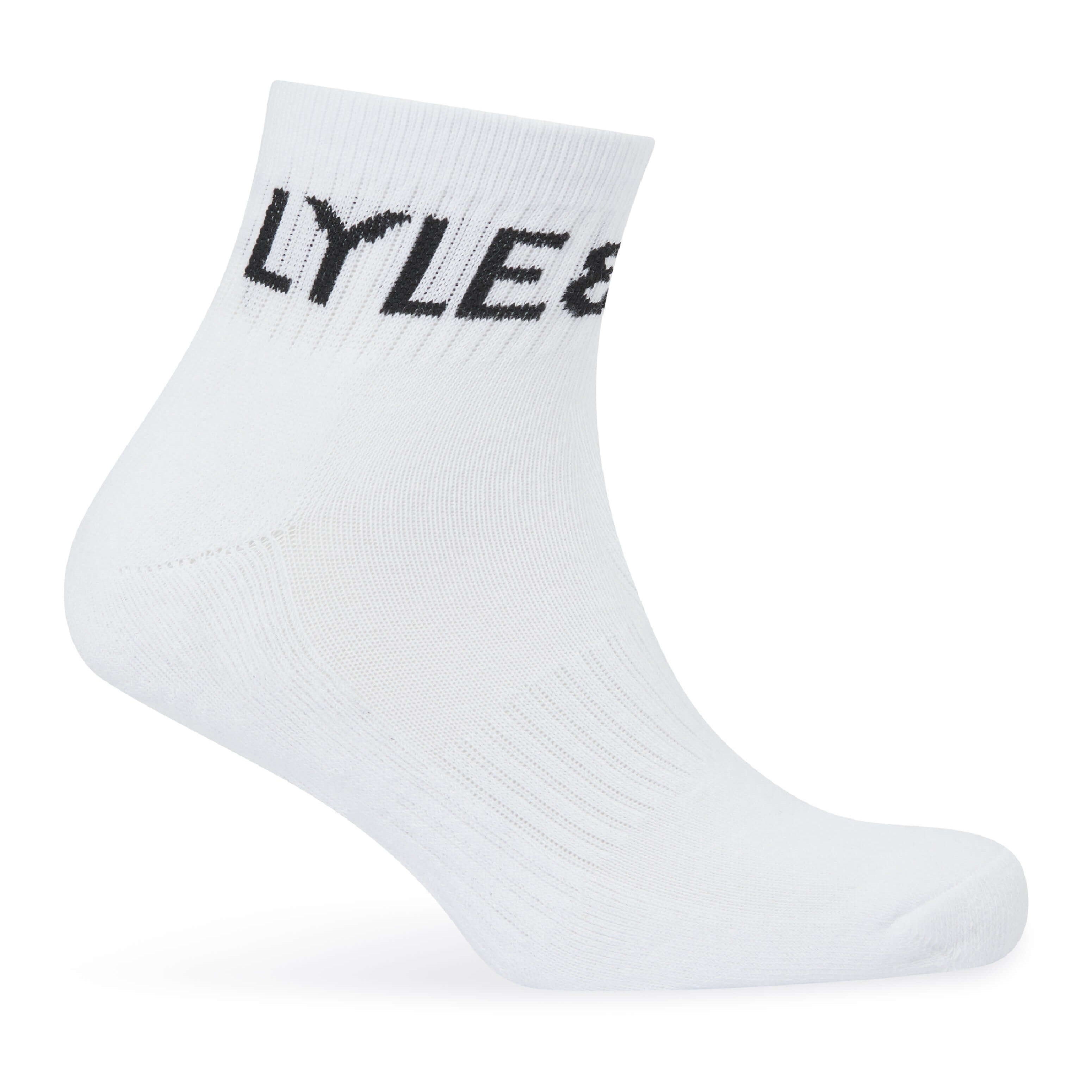 Lyle & Scott Mens Sammy 3 Pack Mid Cut Socks - White
