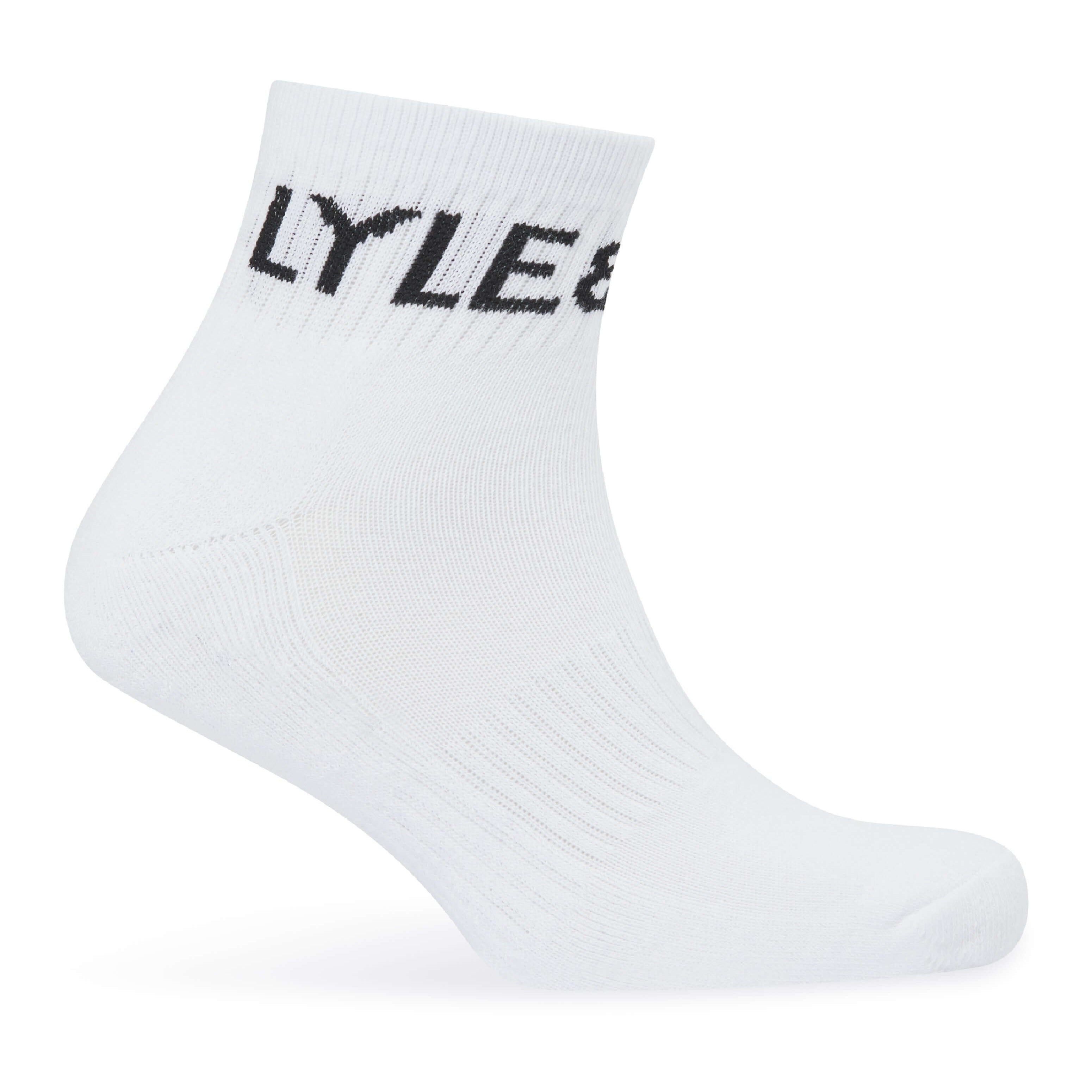 Lyle & Scott Mens Sammy 3 Pack Mid Cut Socks - White