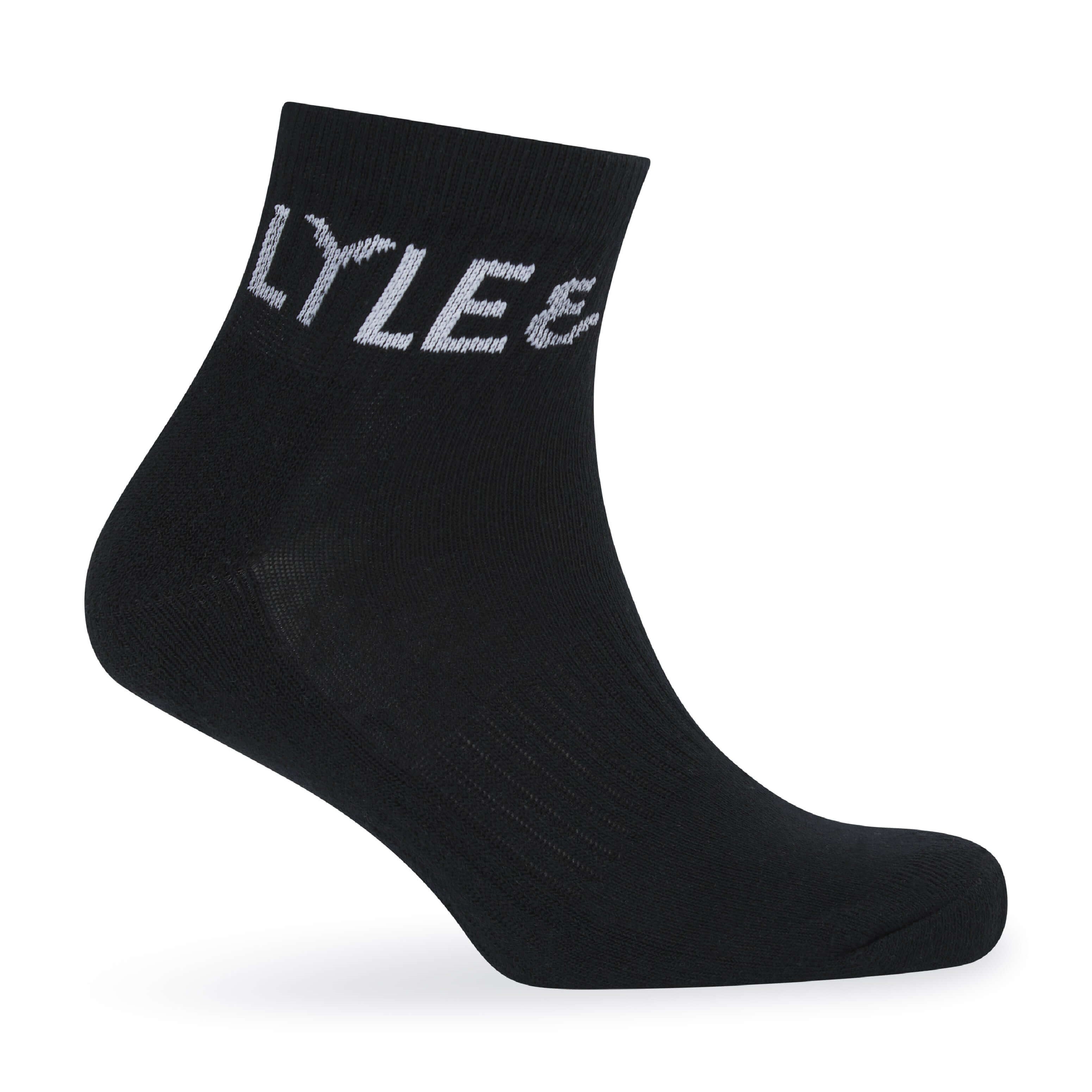 Lyle & Scott Mens Sammy 3 Pack Mid Cut Socks - Black