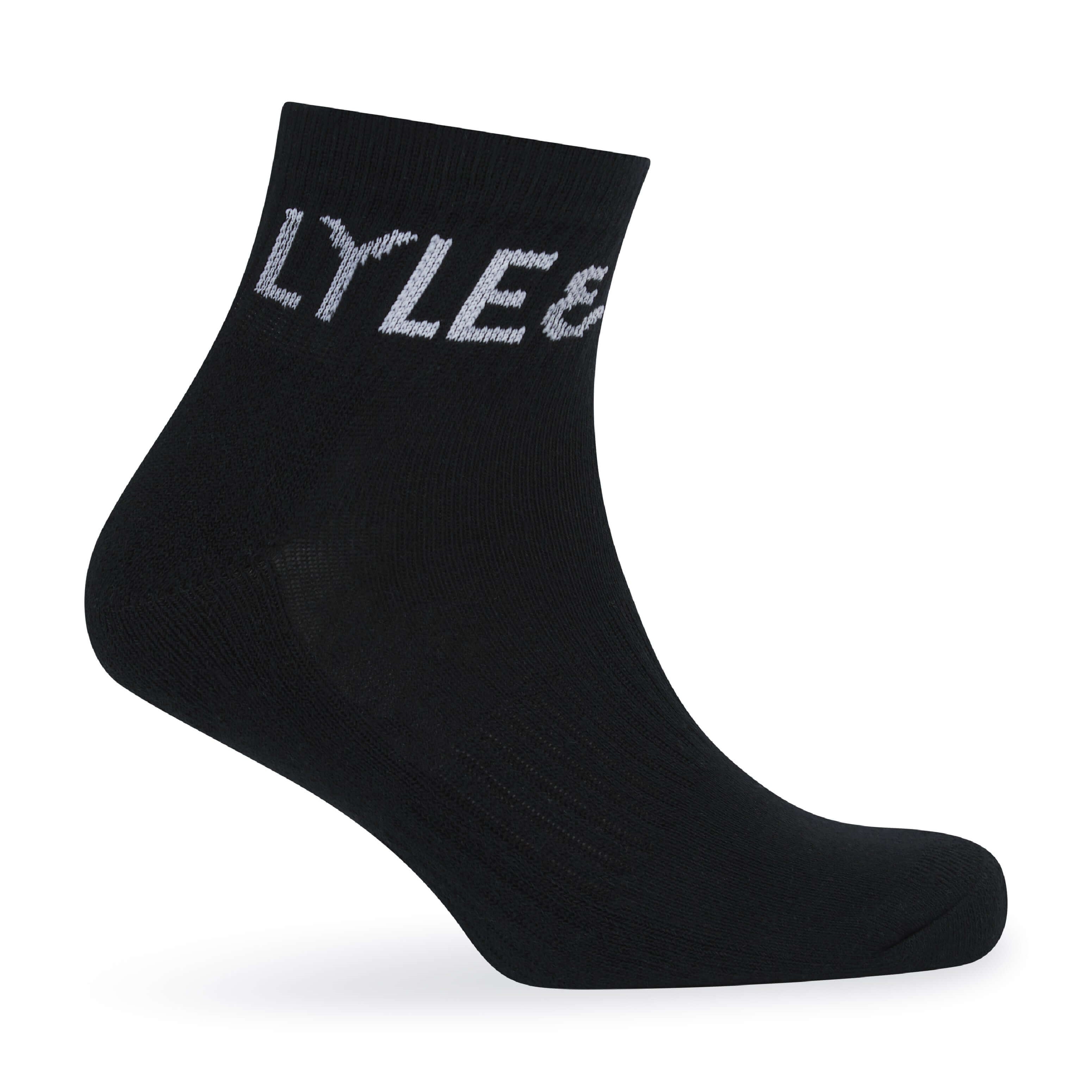 Lyle & Scott Mens Sammy 3 Pack Mid Cut Socks - Black