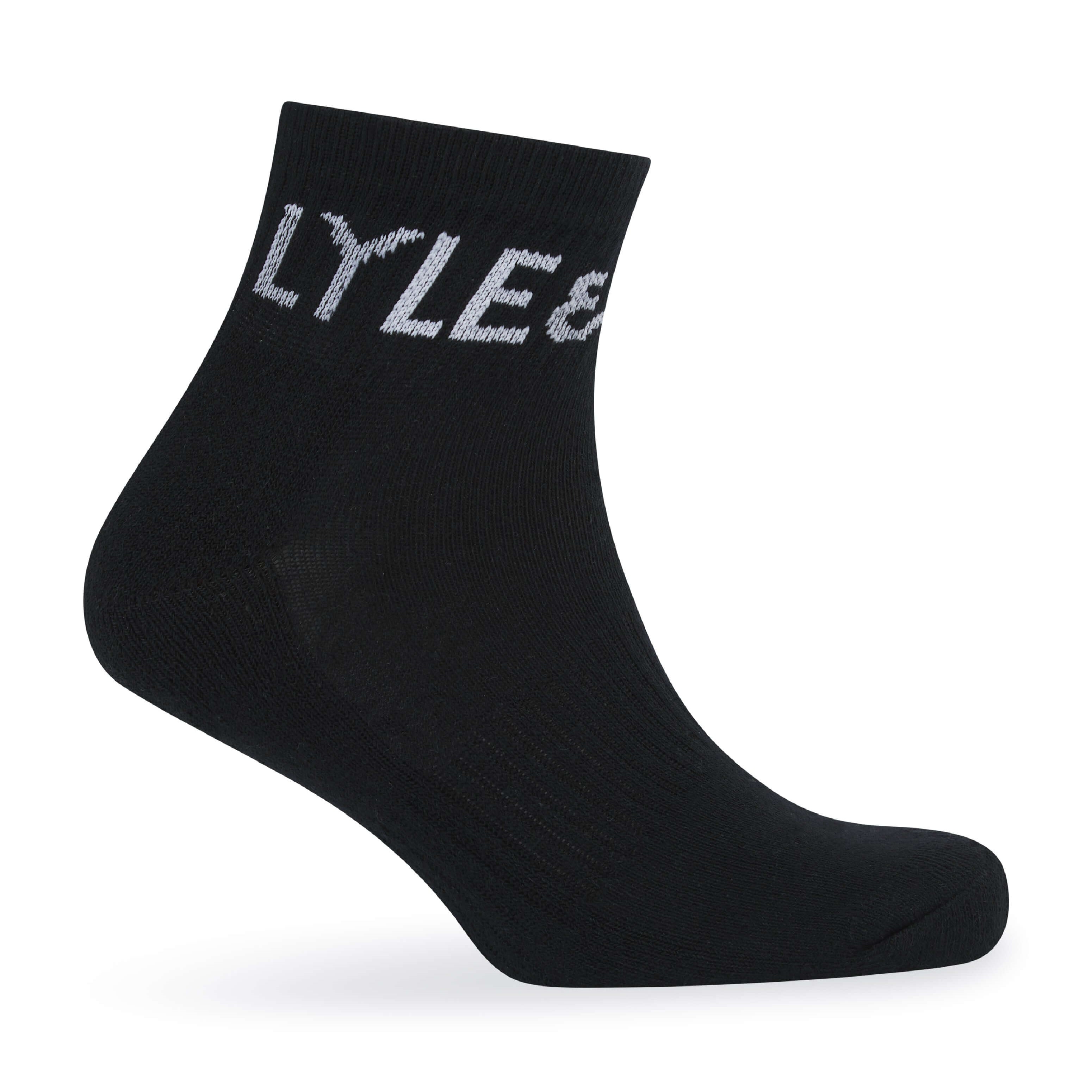 Lyle & Scott Mens Sammy 3 Pack Mid Cut Socks - Black