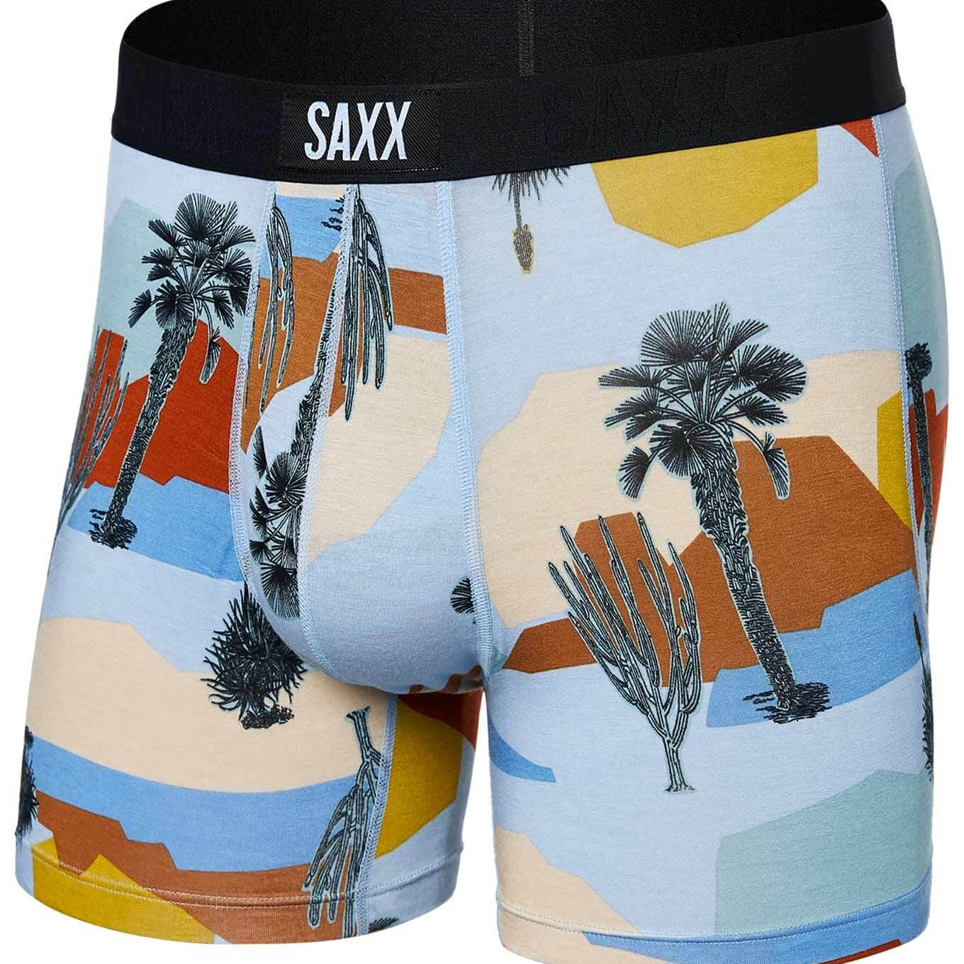 Saxx Underwear Vibe Supersoft 1 Pack Boxer Briefs - Baja Bound Chambray Multi