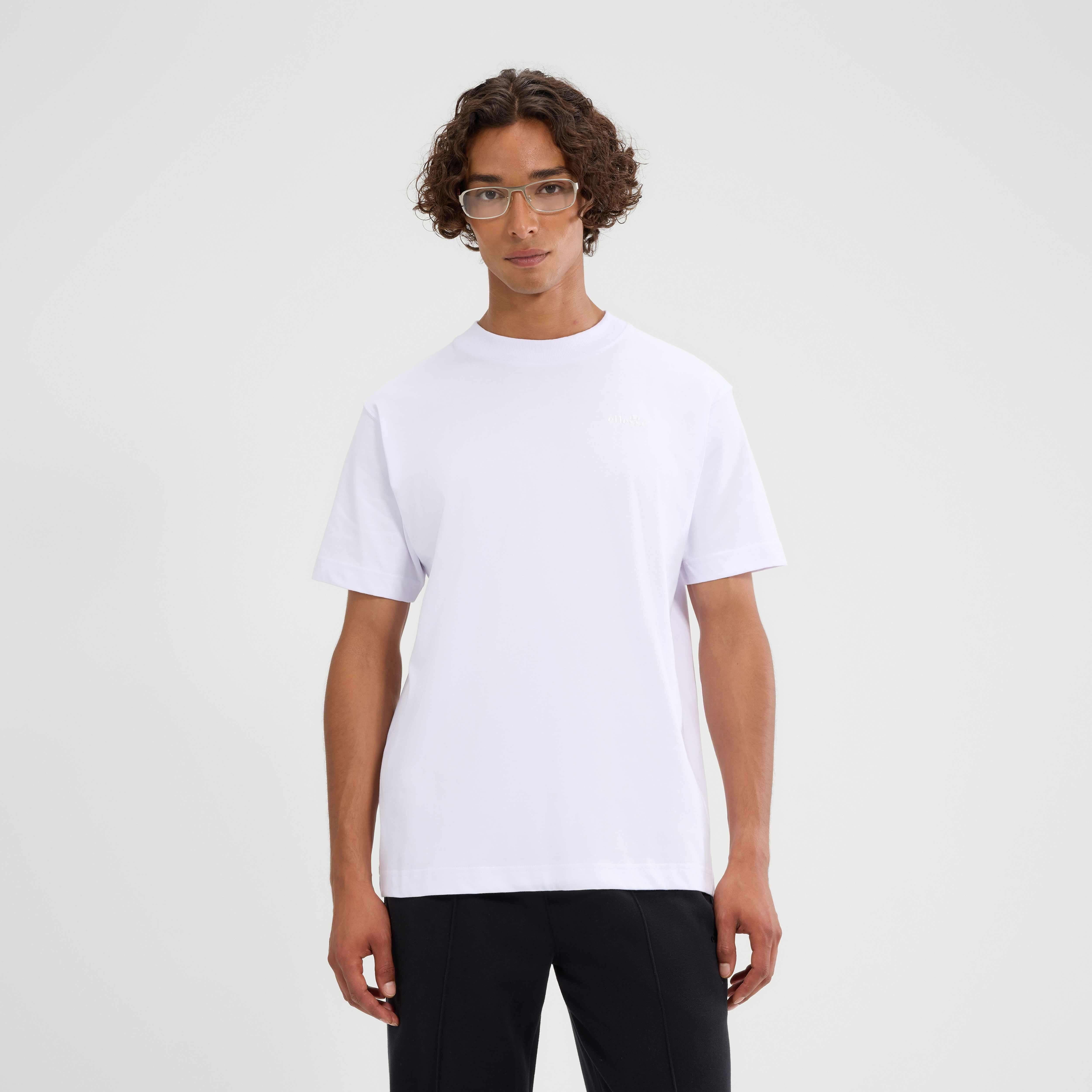 Ellesse Acciano Crew Neck T-Shirt - White | Premium Cotton Essentials Tee