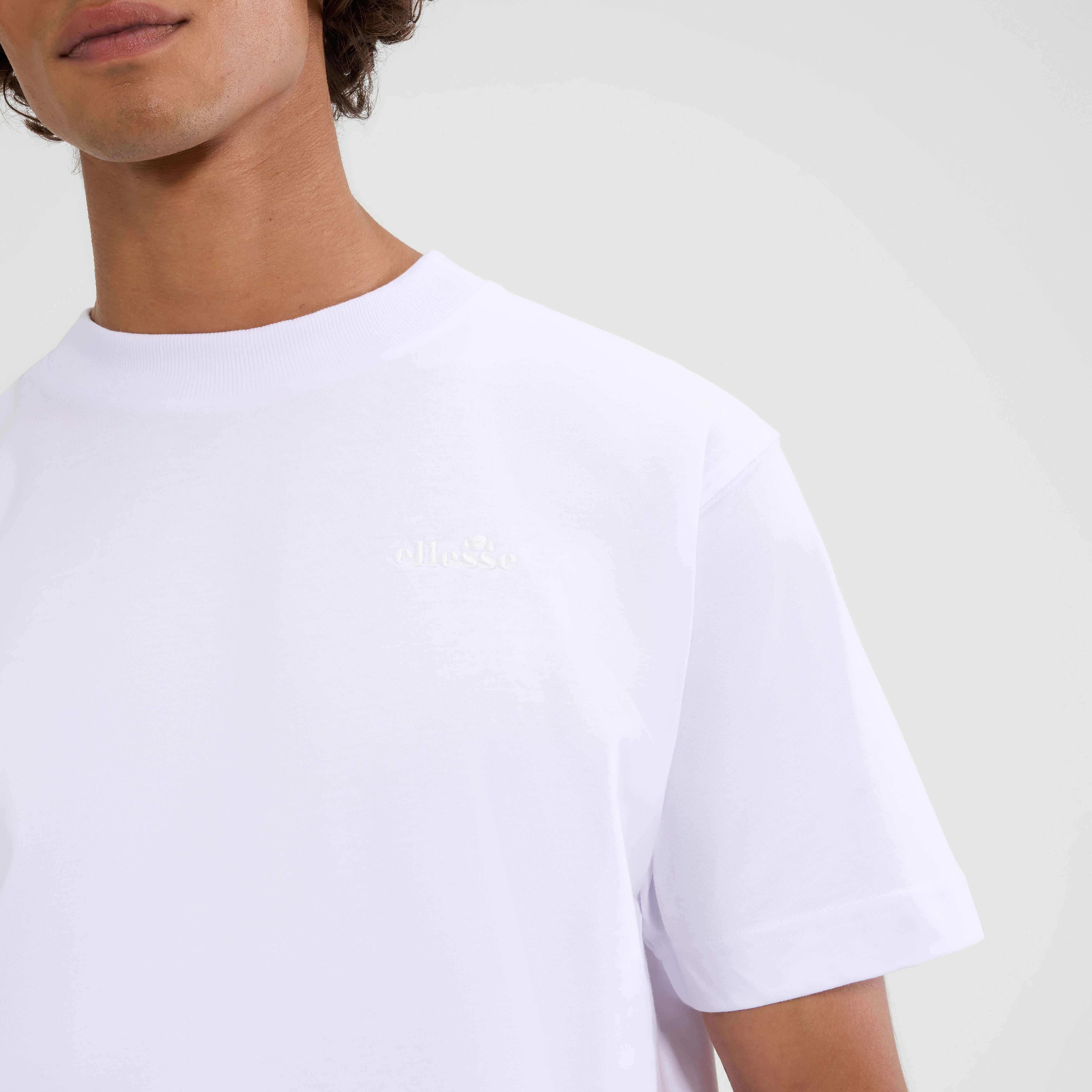 Ellesse Acciano Crew Neck T-Shirt - White | Premium Cotton Essentials Tee