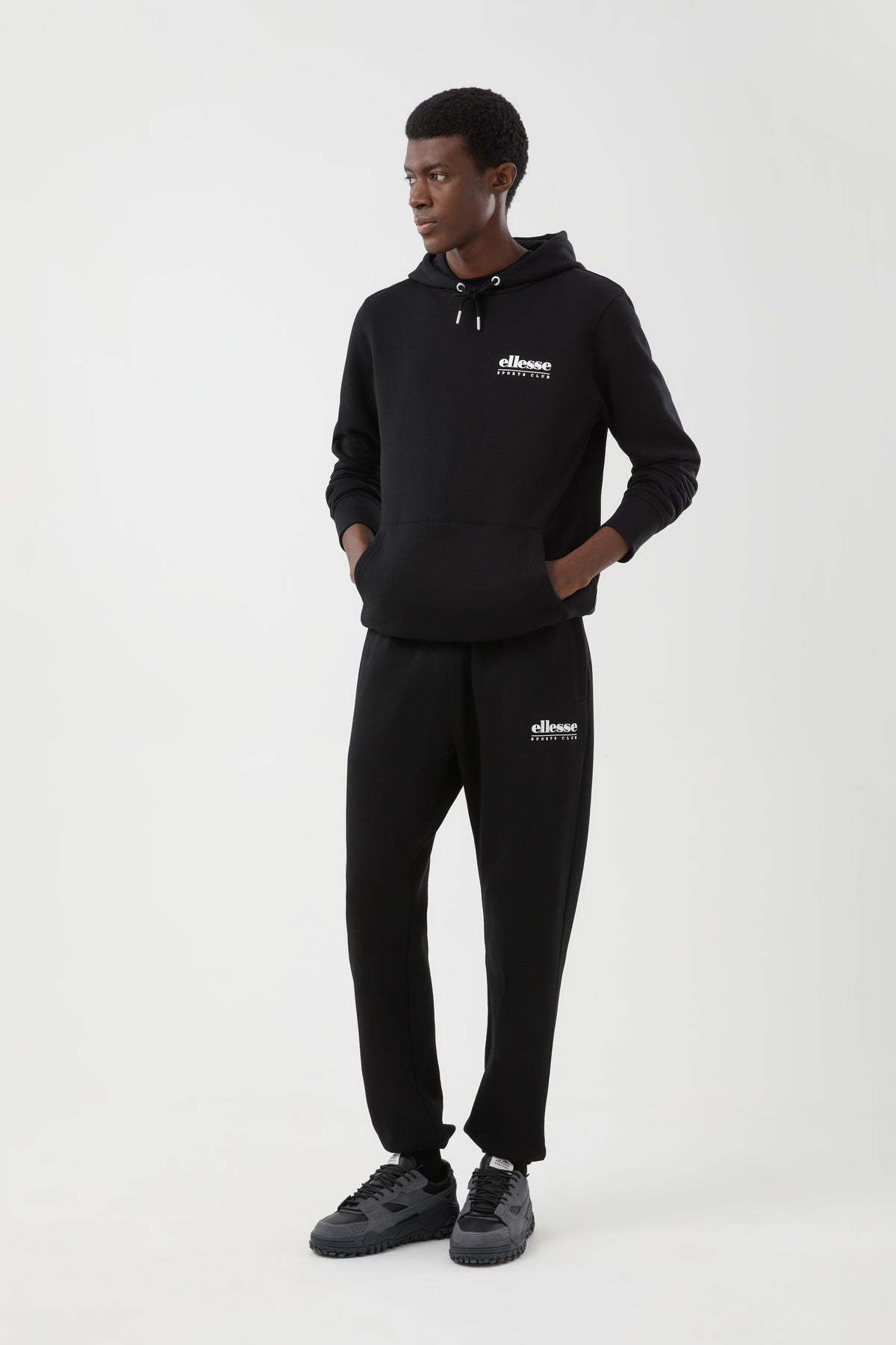 Ellesse Darrochi Hoodie in Black – worn view