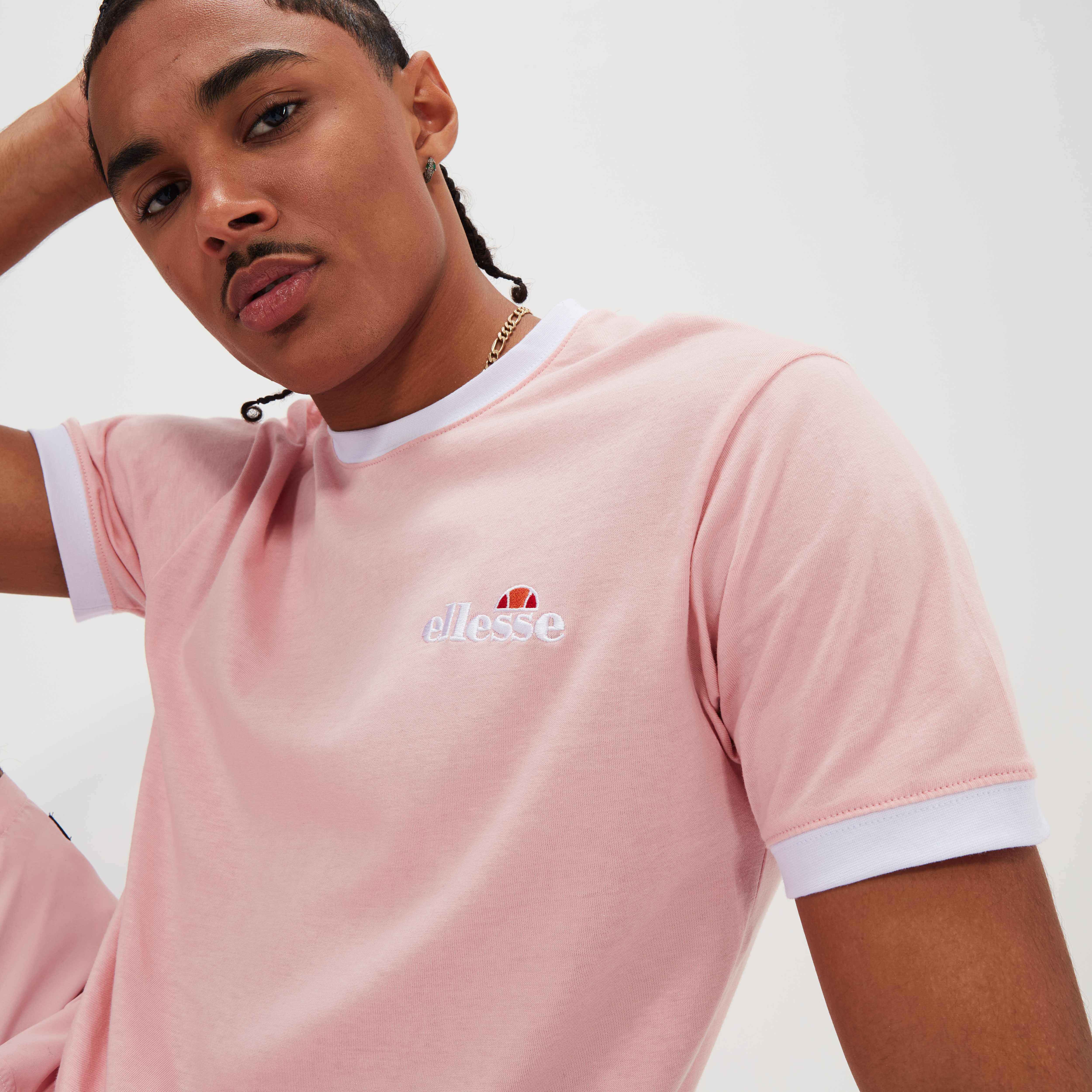 Ellesse Men's Meduno Tee - Light Pink T-Shirt