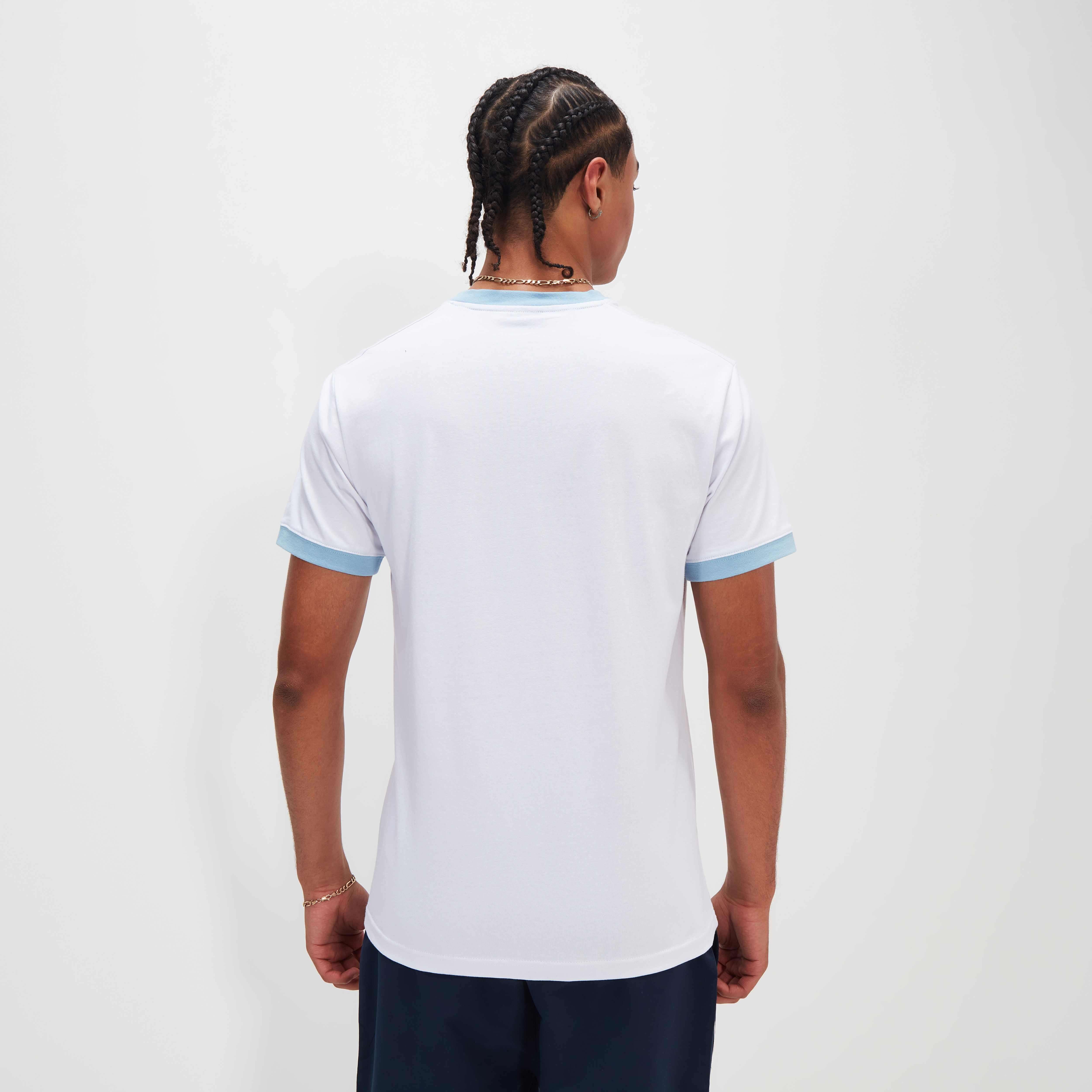 Ellesse Men's Meduno Tee - White / Light Blue T-Shirt