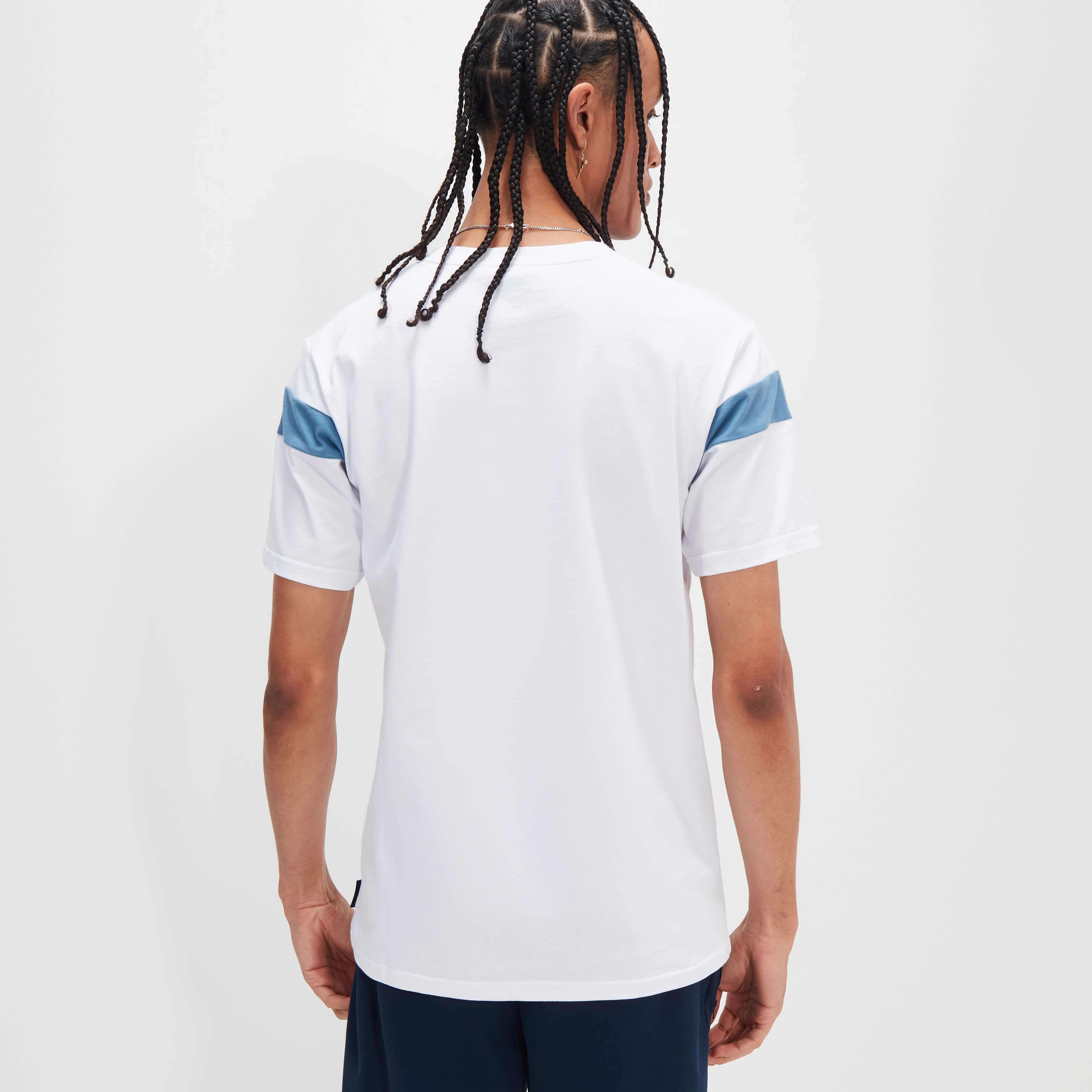 Ellesse Men's Caserio Cotton T-Shirt - White/Light Blue