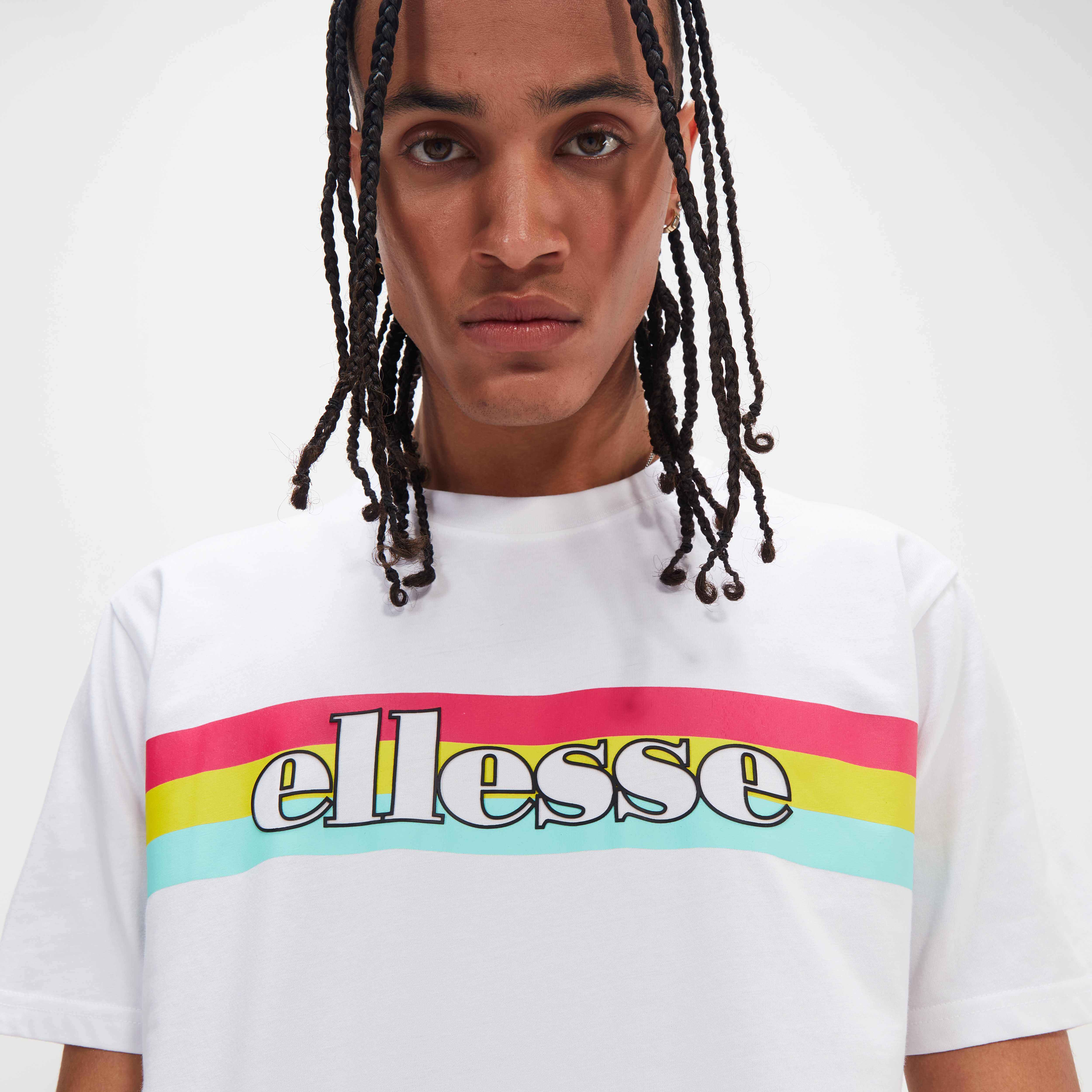Ellesse Driletto 90s Stripe Tee - White T-Shirt