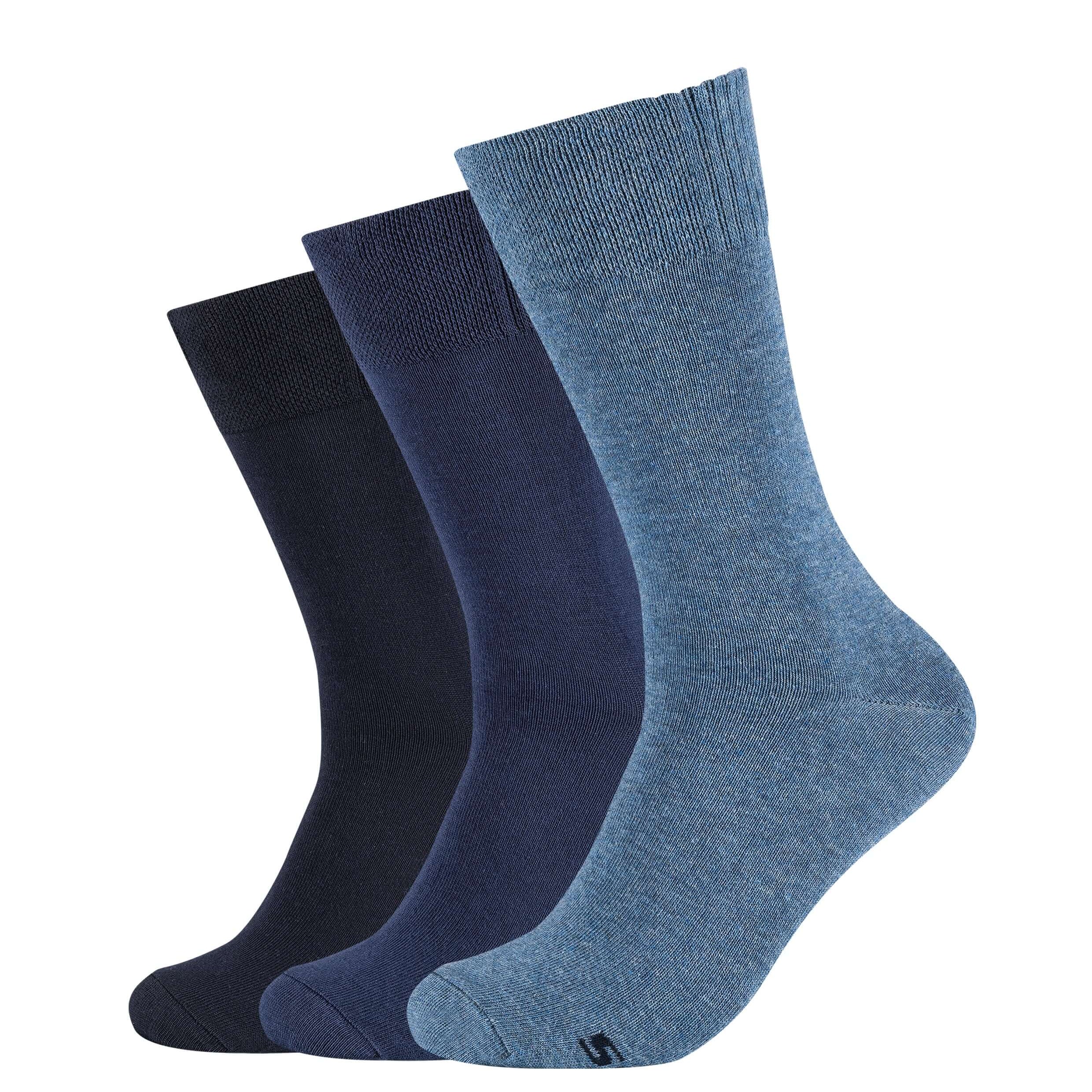 Skechers Mens Casual Socks 3 Pack - Blue