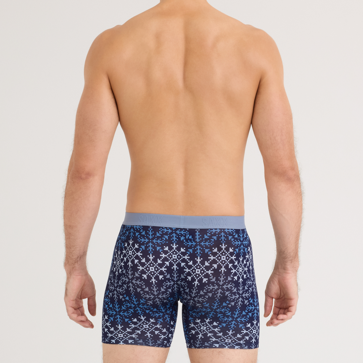SAXX Vibe Xtra Snowflake Chevron / Maritime – back model view