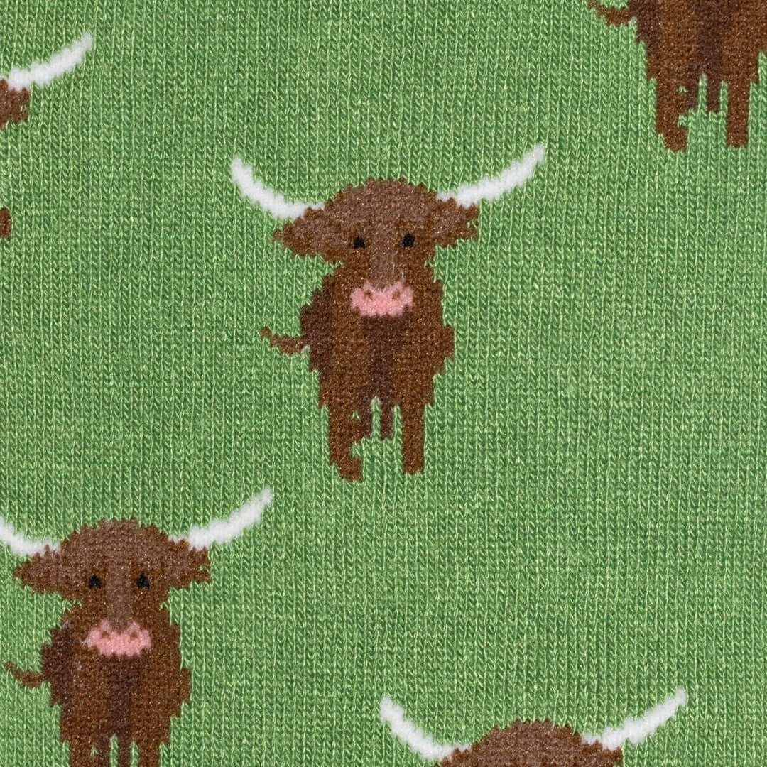 Swole Panda Highland Cow Bamboo Socks - UK ( 4-7 )