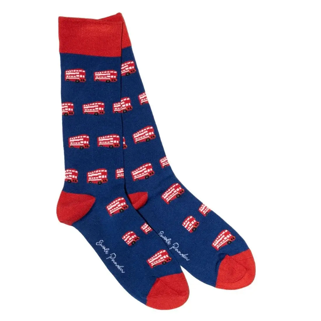 Swole Panda Men's London Bus Bamboo Socks