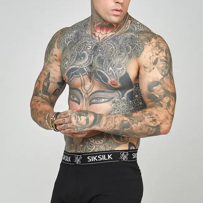 Siksilk 3 Pack Logo Cotton Stretch Boxer - Black, Navy, Burgundy