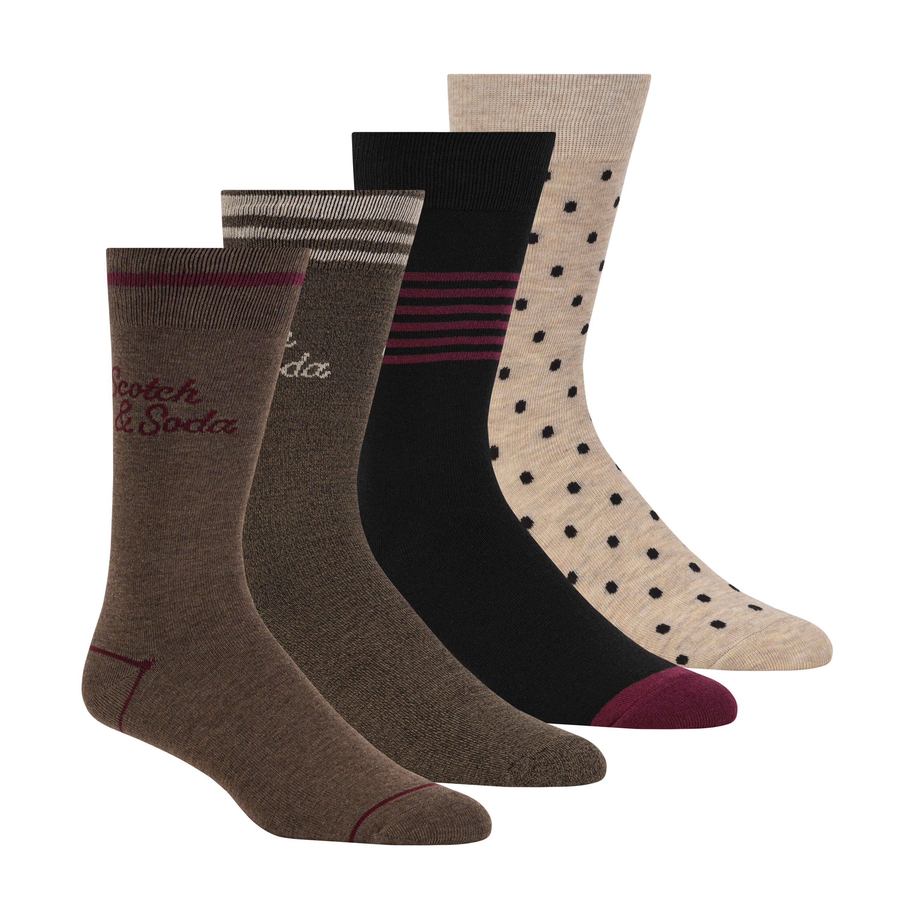 Scotch & Soda Men’s 4 Pack Half Terry Crew Socks Gift Box – UK 7-11