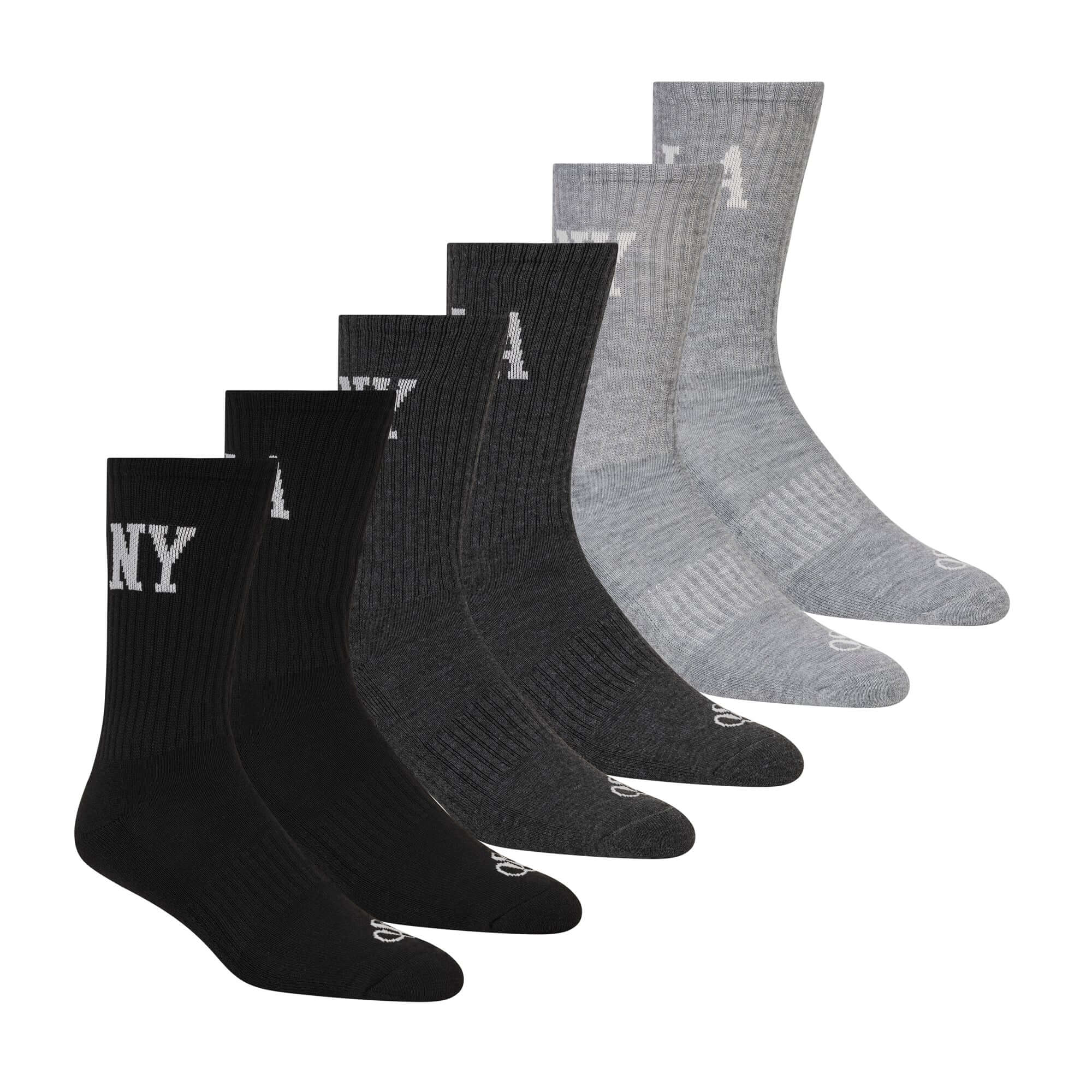 Scotch & Soda Men’s 6 Pack Half Terry Crew Socks – Black / Charcoal / Grey