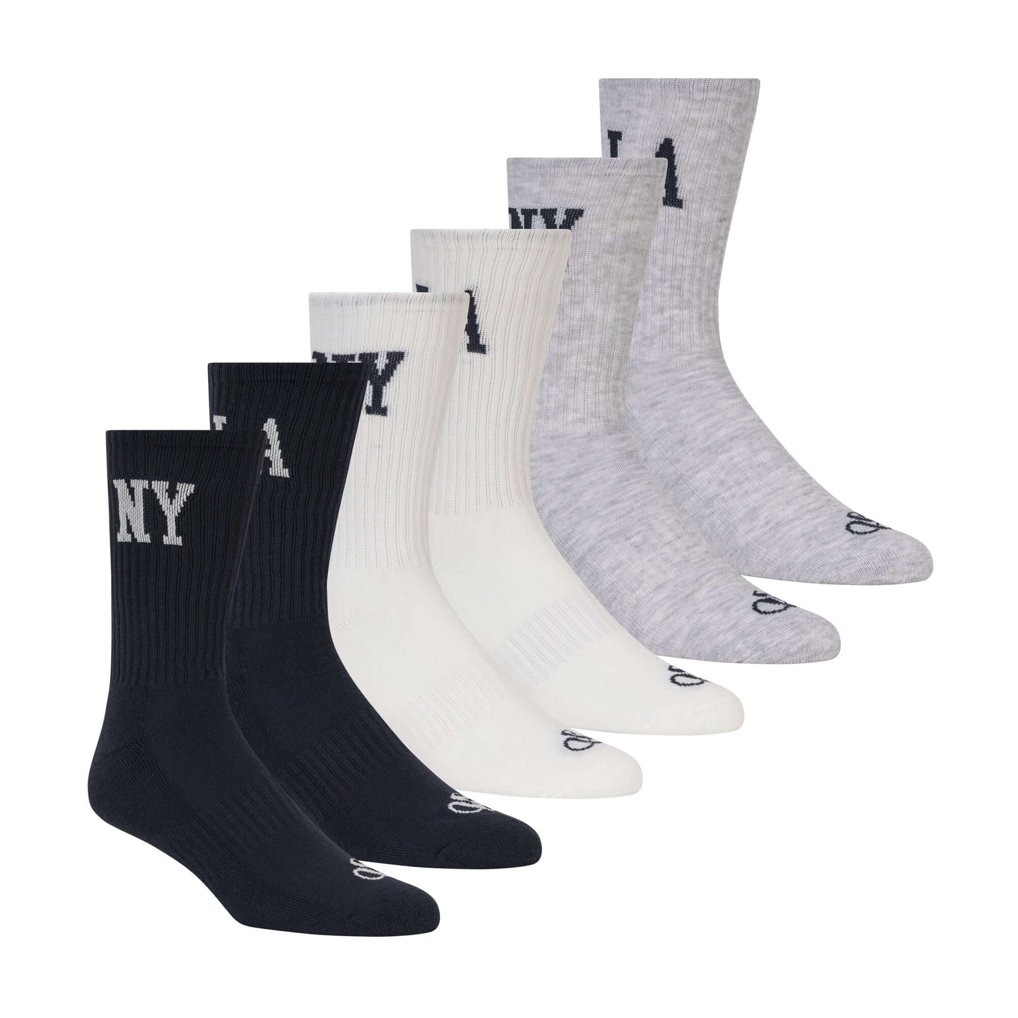 Scotch & Soda Men’s 6 Pack Half Terry Crew Socks – Navy, Grey & White