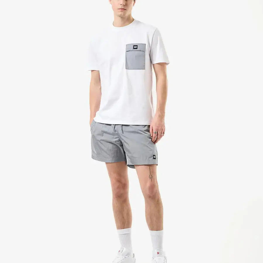 Weekend Offender Stiniva T-Shirt White/Smokey Grey – Contrast Parachute Pocket
