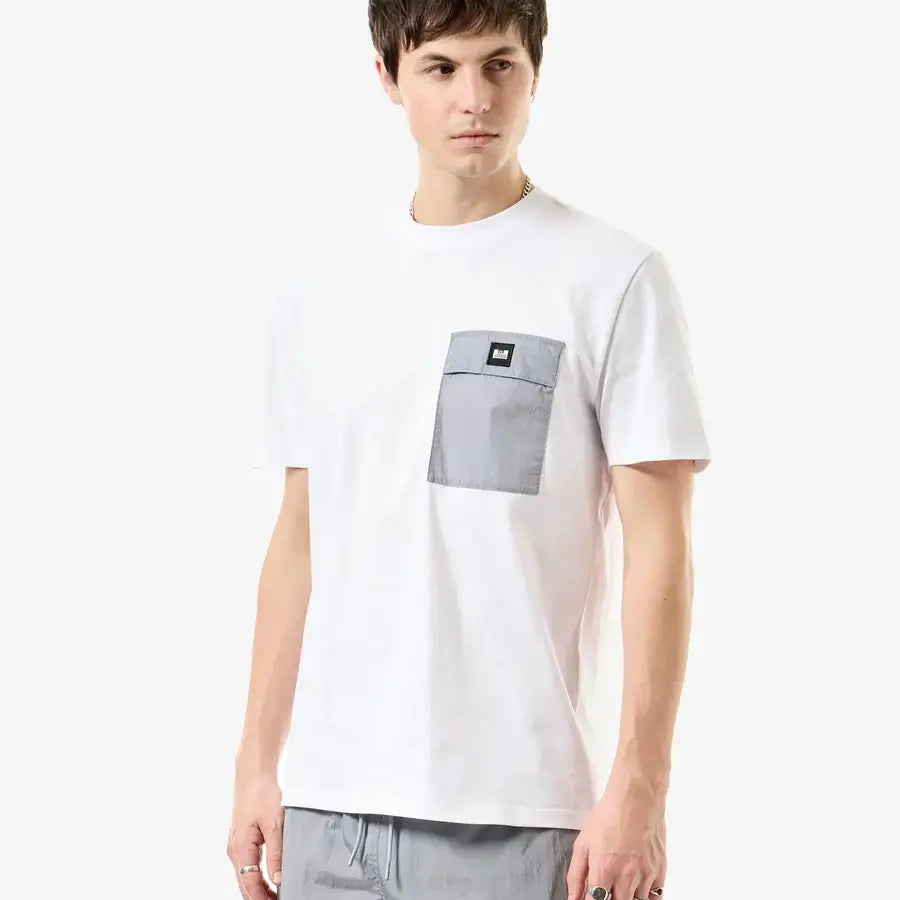 Weekend Offender Stiniva T-Shirt White/Smokey Grey – Contrast Parachute Pocket