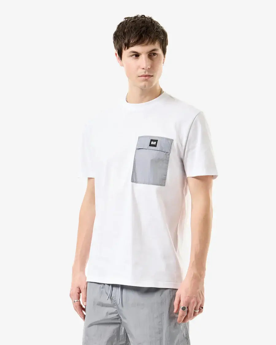 Weekend Offender Stiniva T-Shirt White/Smokey Grey – Contrast Parachute Pocket